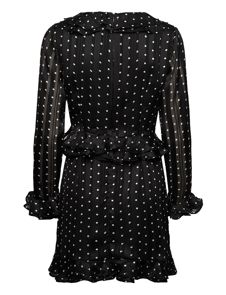 Bardot - FRILL DETAIL SPOT MINI DRESS - short dresses - black spot - 2