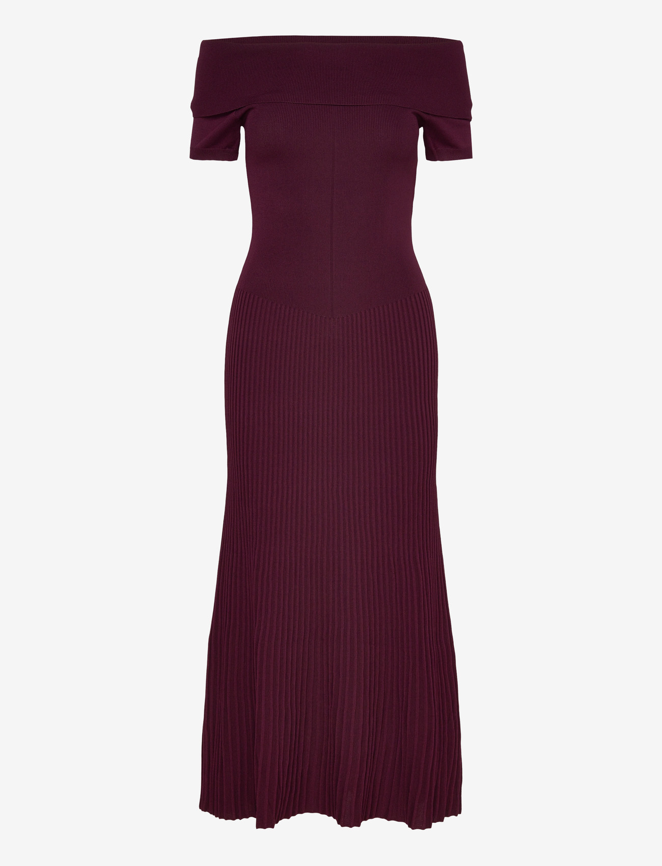 Bardot - HARRO PLEATED KNIT DRESS - aftonklänningar - deep plum - 0