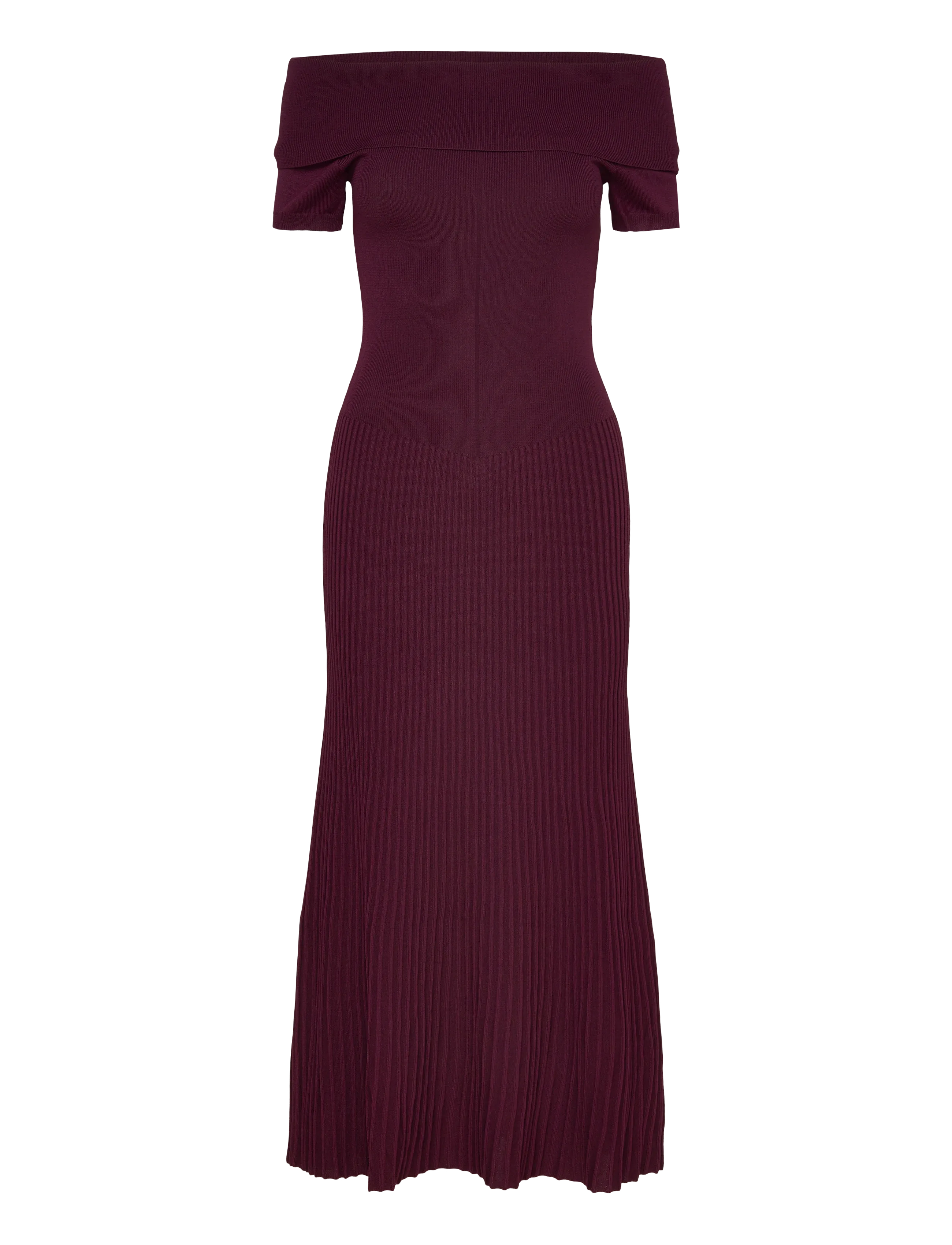 Bardot HARRO PLEATED KNIT DRESS - Maxi Dresses - DEEP PLUM / burgundy