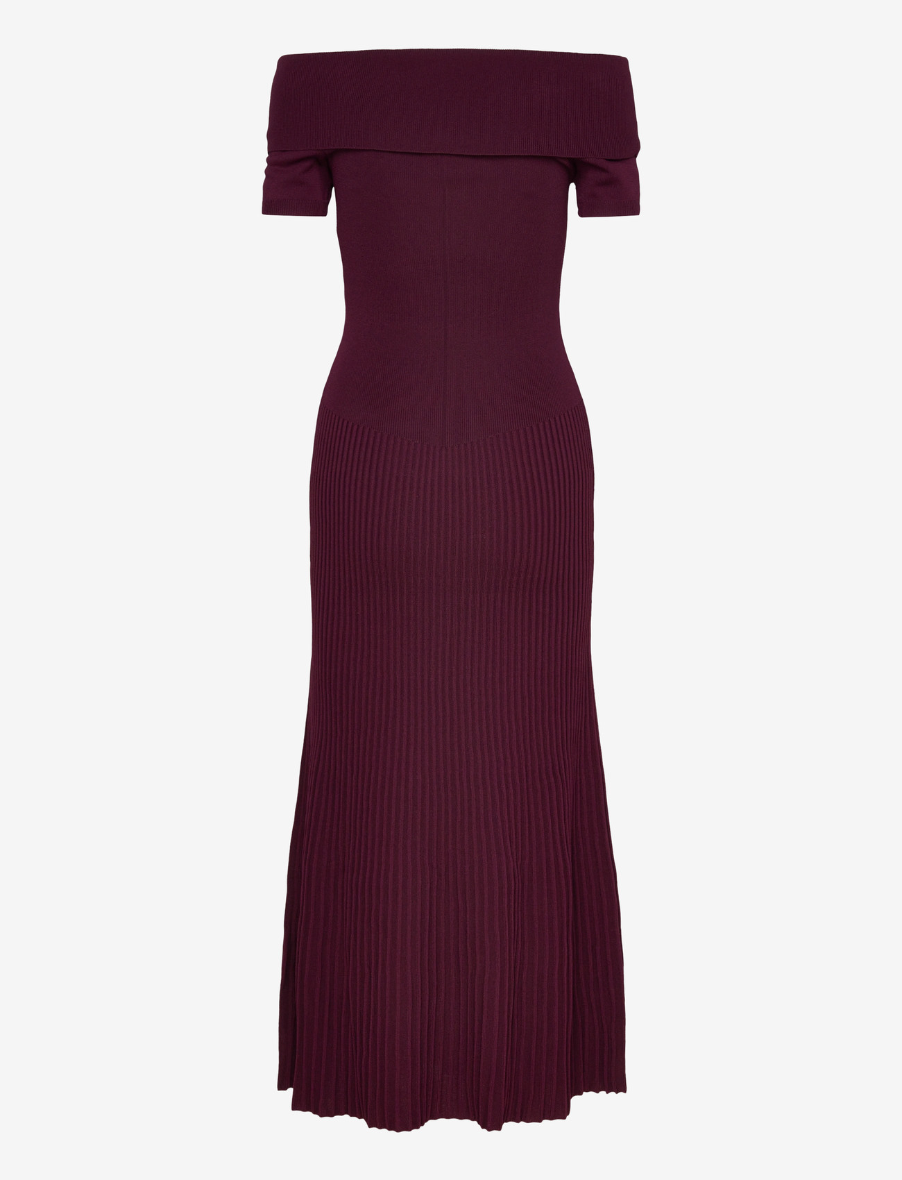 Bardot - HARRO PLEATED KNIT DRESS - aftonklänningar - deep plum - 1