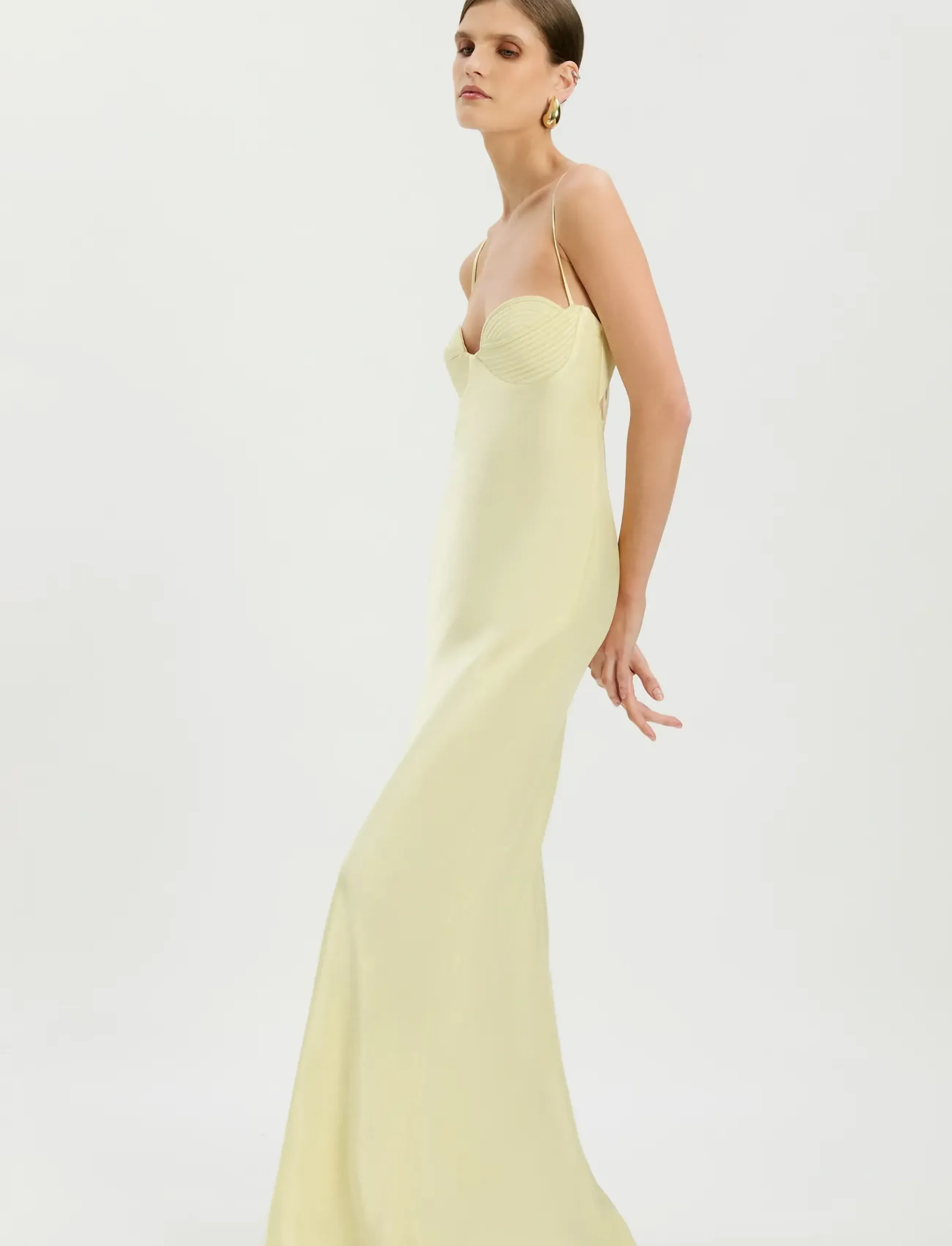 Bardot DEVIN SATIN MAXI DRESS - Drabužiai - LEMN YELW / yellow
