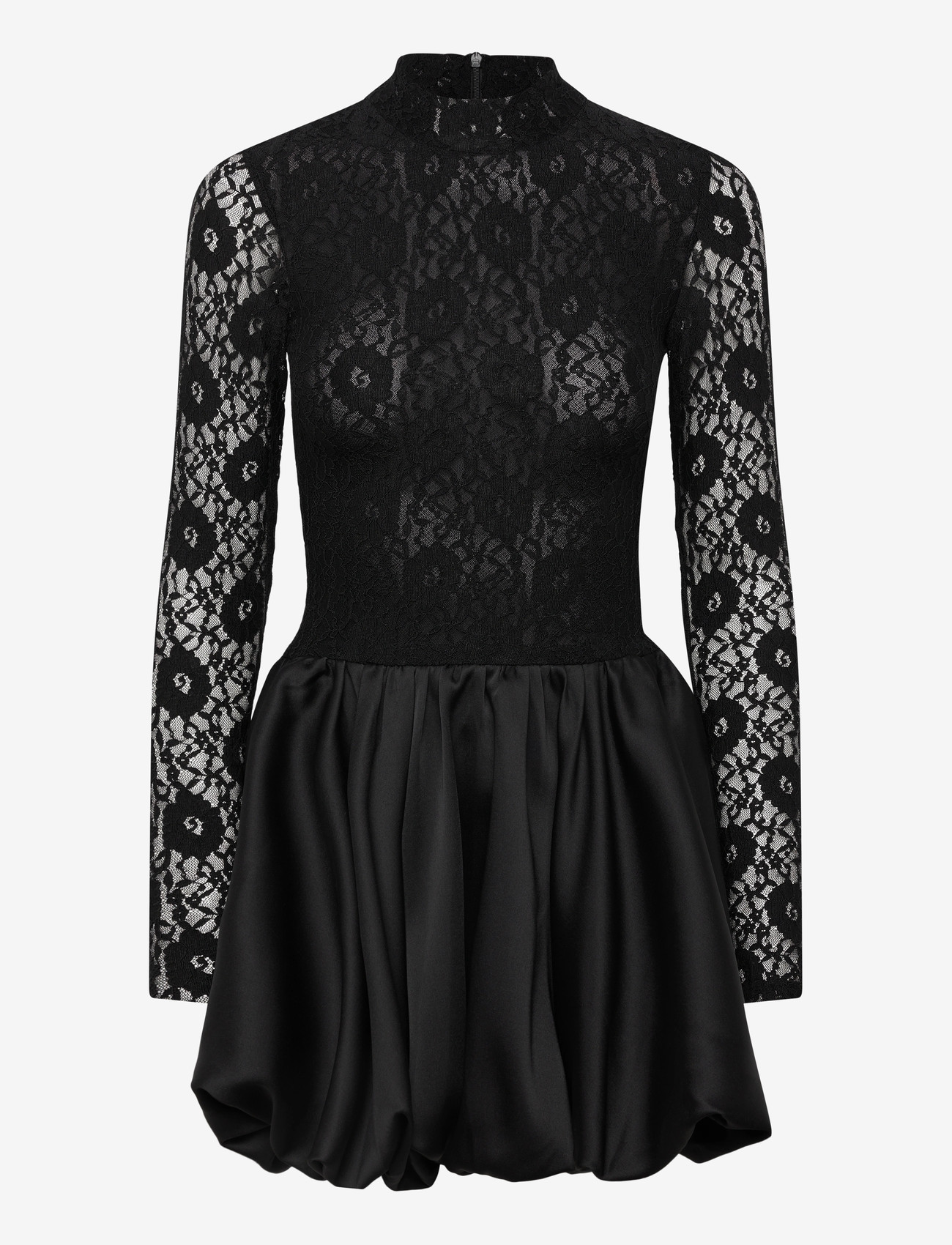 Bardot - YANA LACE SATIN MINI DRESS - spetsklänningar - black - 0
