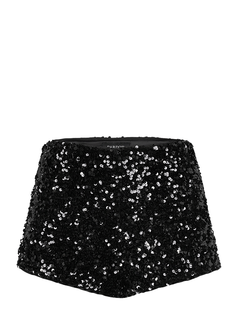 Bardot - WRENLEY SEQUIN MINI SHORT - paper bag shorts - black - 1