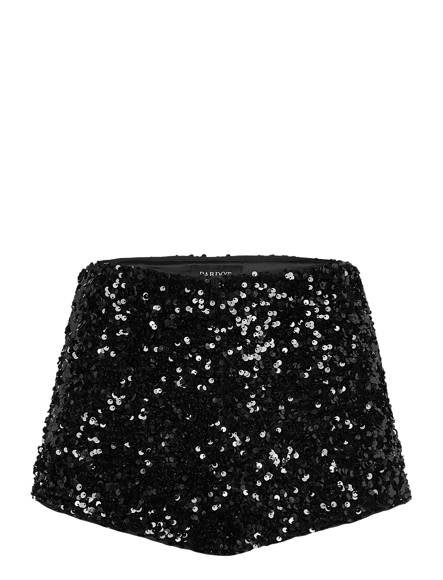 Bardot - WRENLEY SEQUIN MINI SHORT - Šortai aukštu juosmeniu - black - 1