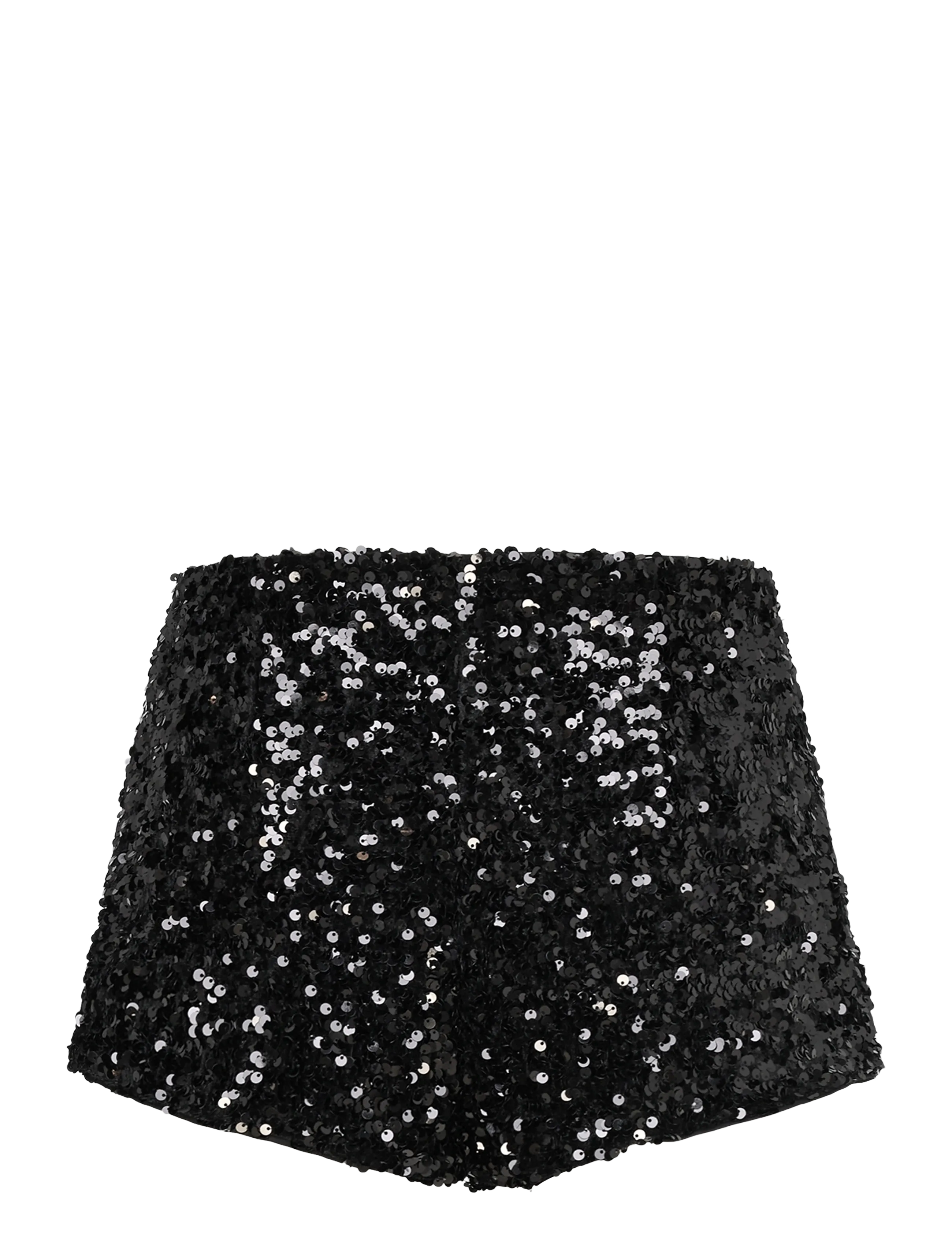 Bardot - WRENLEY SEQUIN MINI SHORT - paperbag shorts - black - 2