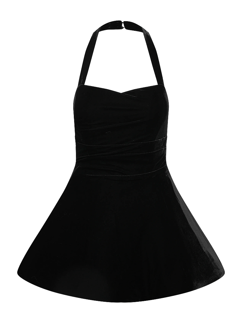 Bardot - AGATHENA VELOUR MINI DRESS - kurze kleider - black - 0