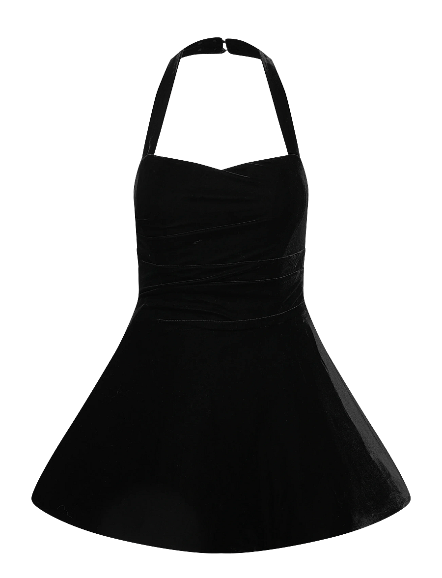 Bardot - AGATHENA VELOUR MINI DRESS - kurze kleider - black - 1