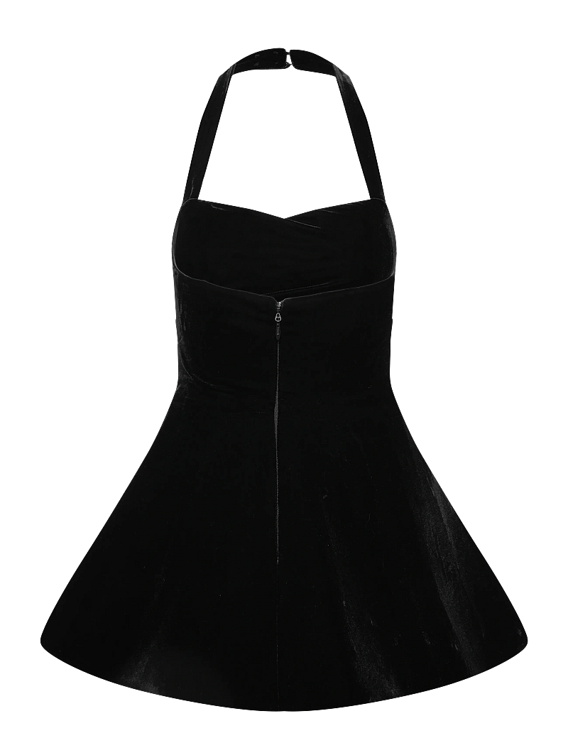 Bardot - AGATHENA VELOUR MINI DRESS - kurze kleider - black - 1