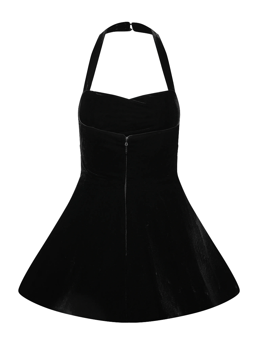 Bardot - AGATHENA VELOUR MINI DRESS - kurze kleider - black - 2