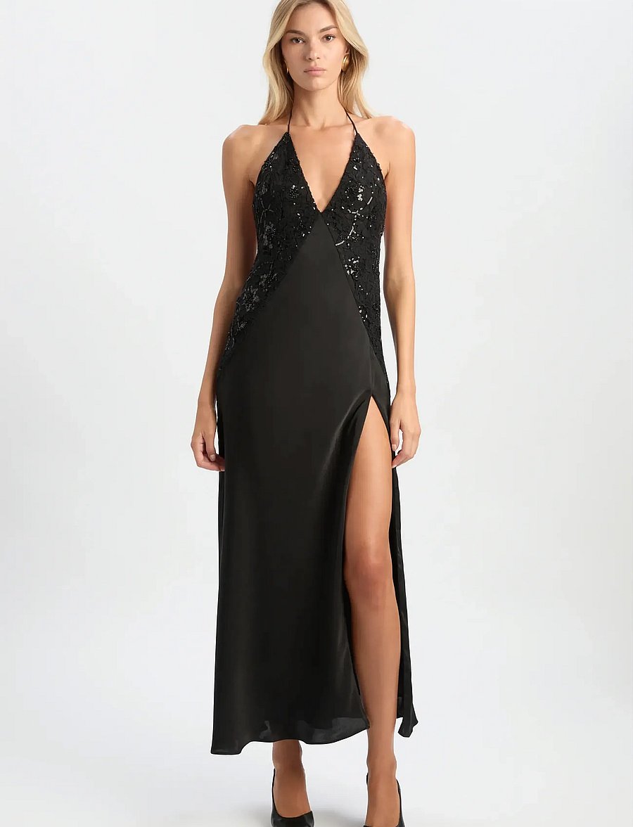 Bardot - ROSELLA HALTER MAXI DRESS - iltapuvut - black - 0