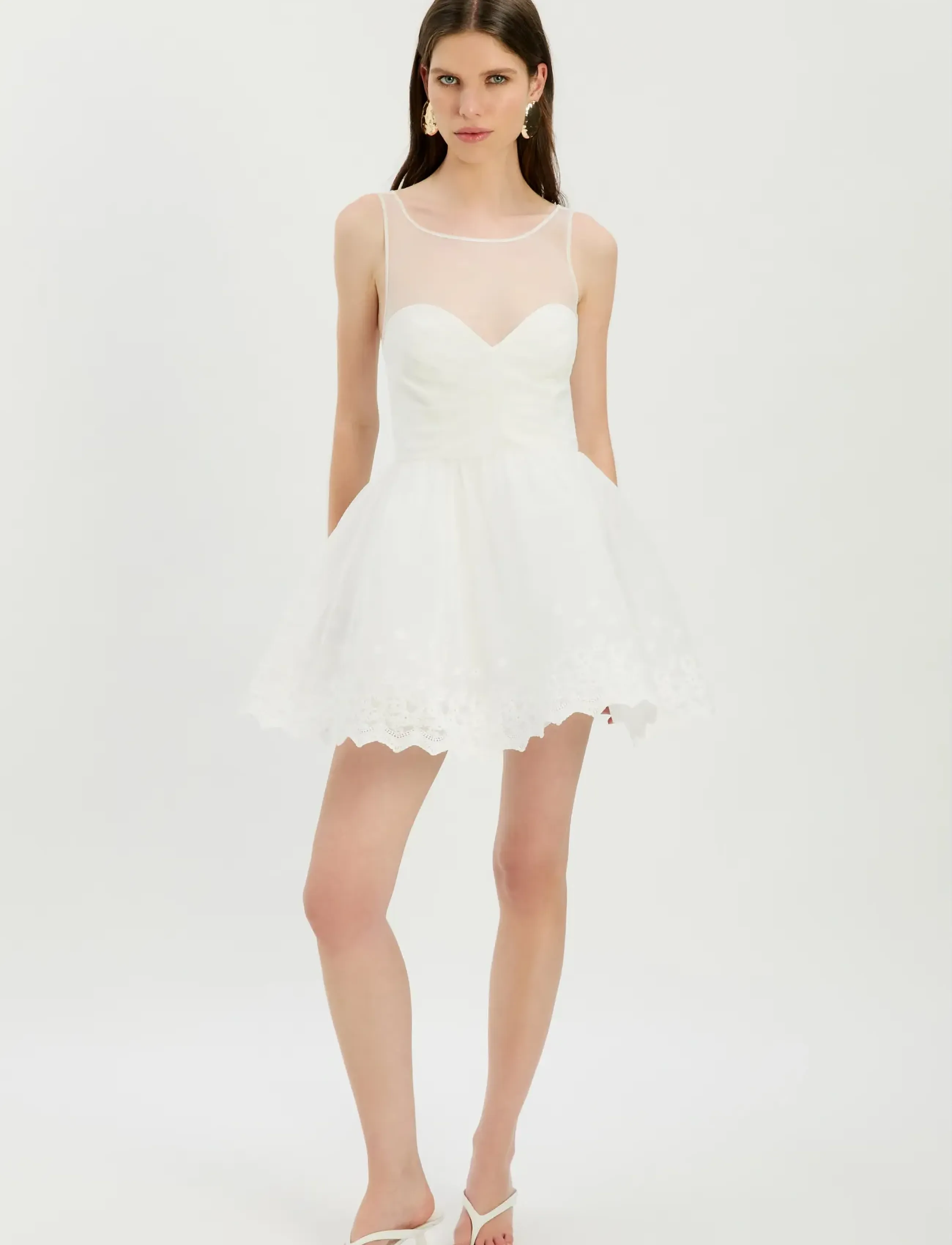 Bardot HILDA HOOP MINI DRESS - Riided - IVORY / white