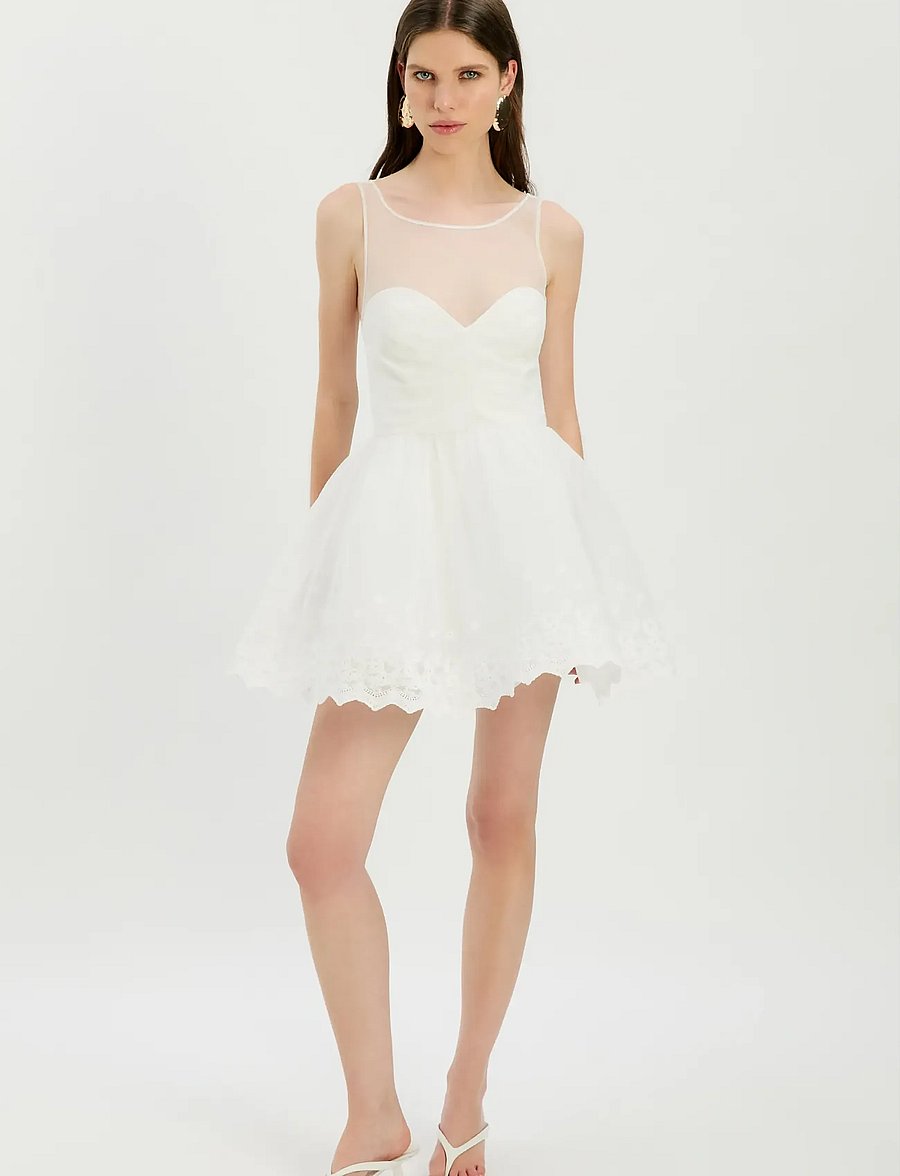 Bardot - HILDA HOOP MINI DRESS - konfirmatsioon - ivory - 0