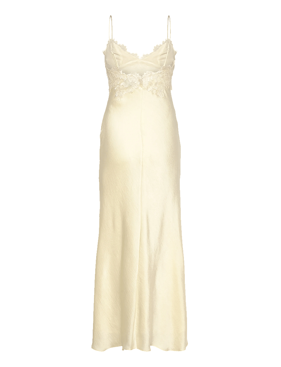 Bardot - ELISAN LACE SATIN MAXI DRESS - slip dresses - ivory - 2