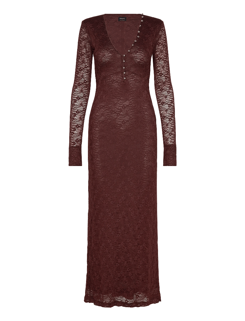 Bardot - ZENIA LONG SLEEVE MIDI DRESS - aftenkjoler - chocolate - 0