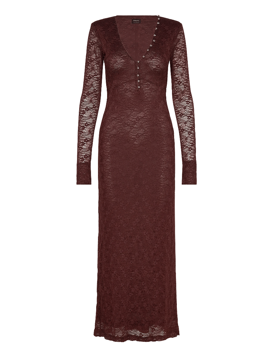 Bardot - ZENIA LONG SLEEVE MIDI DRESS - abendkleider - chocolate - 1