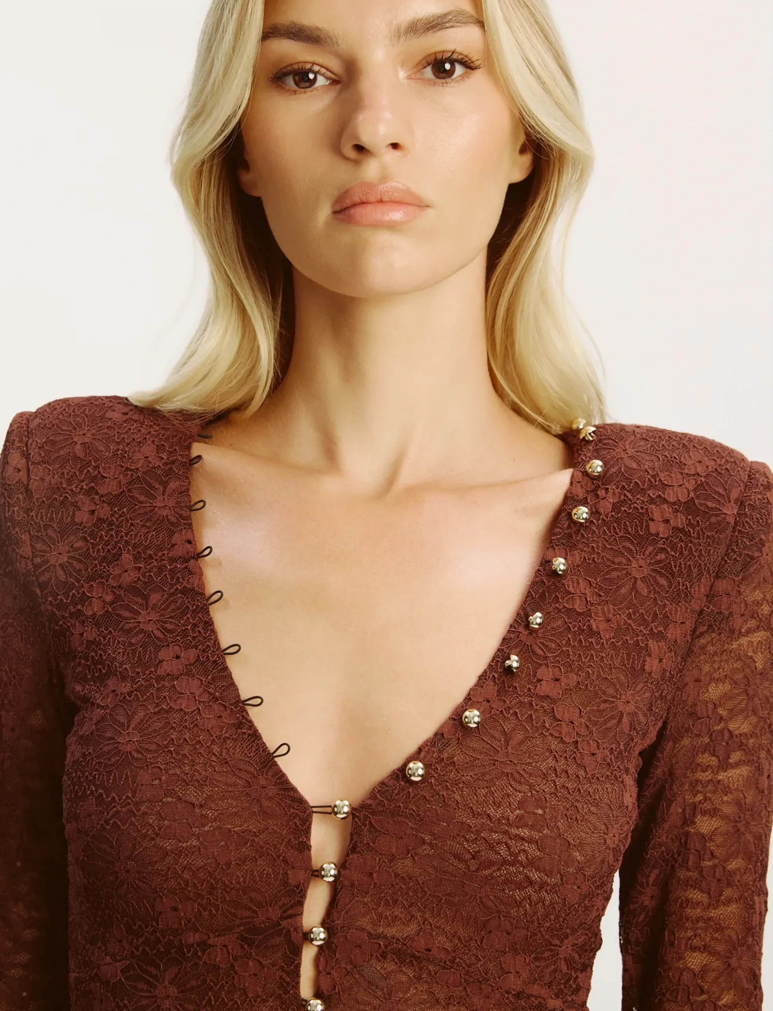 Bardot - ZENIA LONG SLEEVE MIDI DRESS - abendkleider - chocolate - 3
