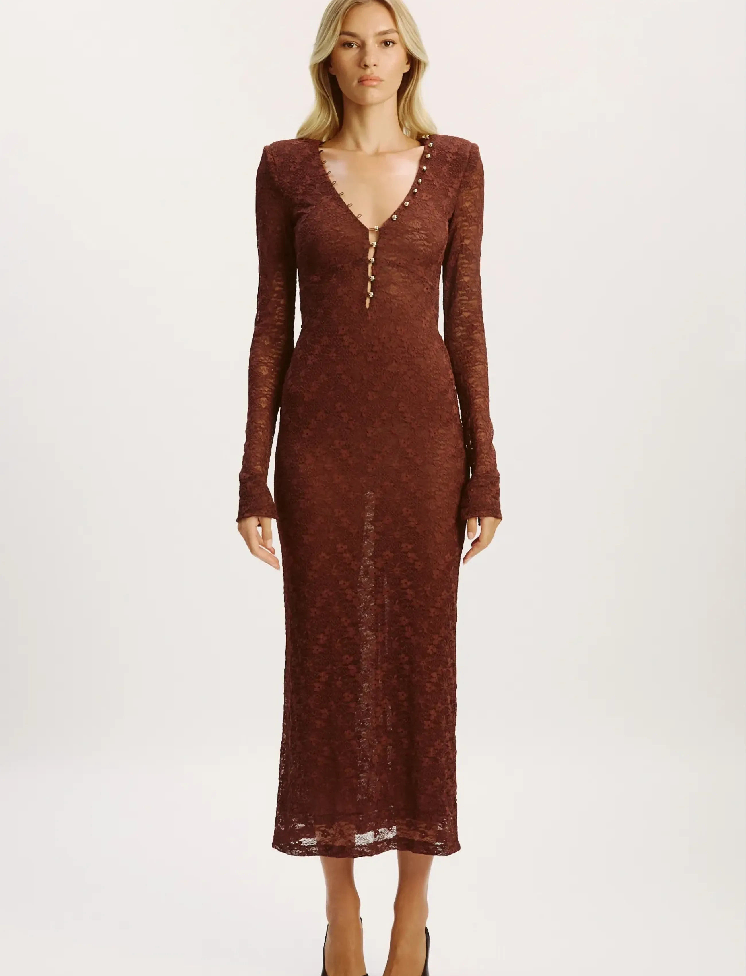 Bardot Zenia Long Sleeve Midi Dress midiklänningar dam – bild 5