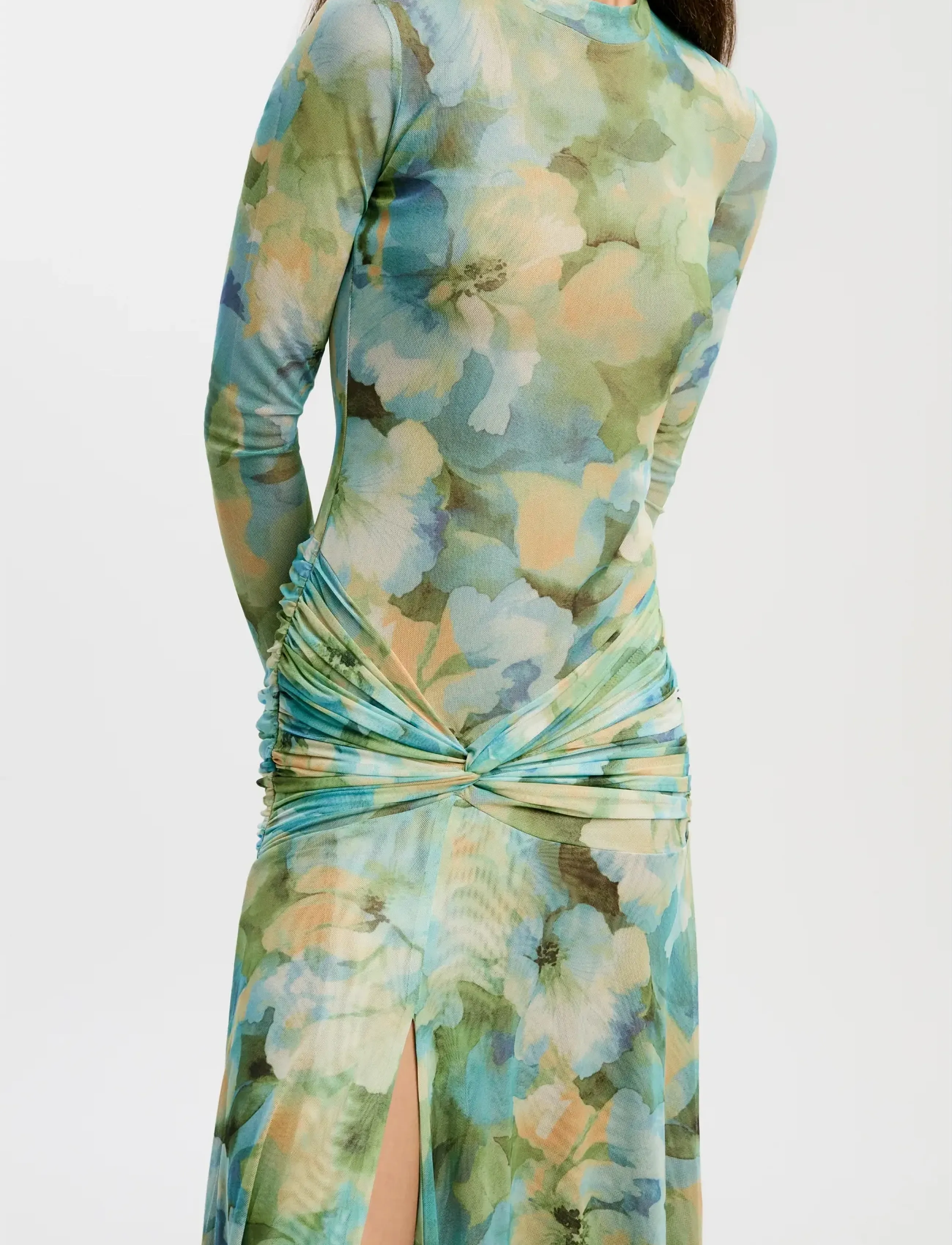 Bardot - LEA FLORAL MESH DRESS - maxi dresses - green flo - 4