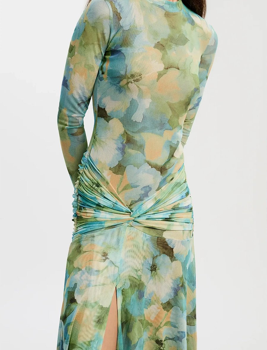 Bardot - LEA FLORAL MESH DRESS - maxi kjoler - green flo - 4