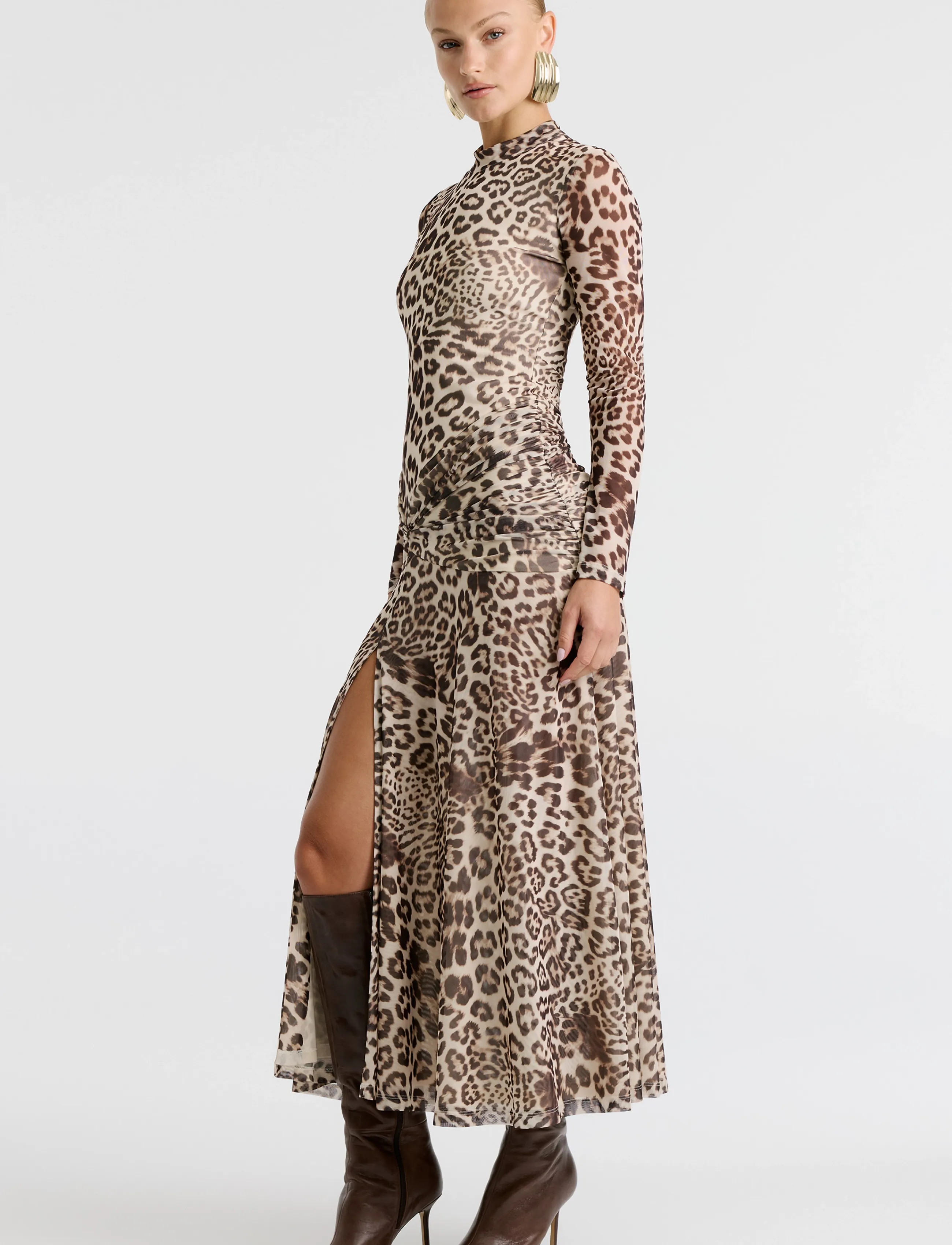Bardot - LEA PRINTED MESH DRESS - animal pri - 3