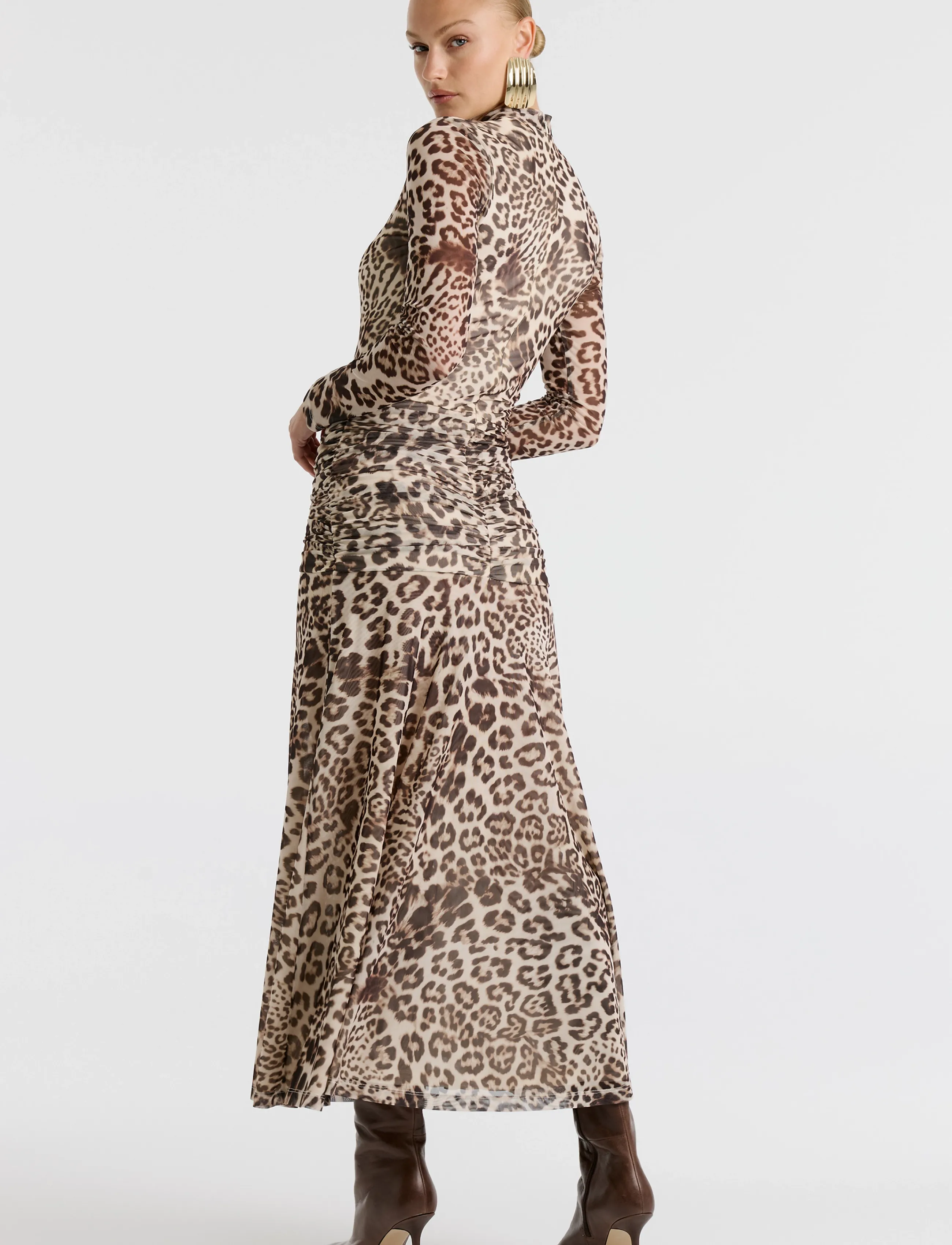 Bardot - LEA PRINTED MESH DRESS - animal pri - 4