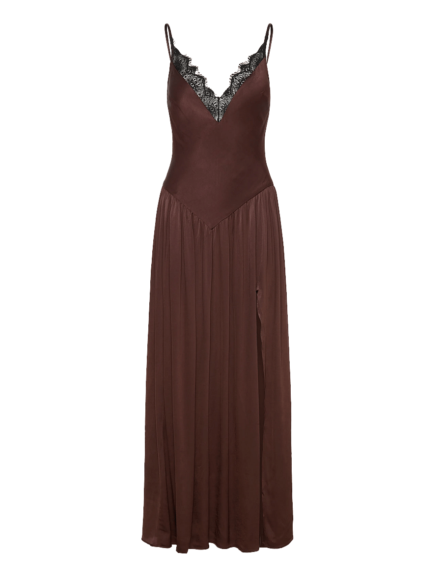 Bardot - ADERIA LACE DETAIL MAXI DRESS - abendkleider - dark choco - 1