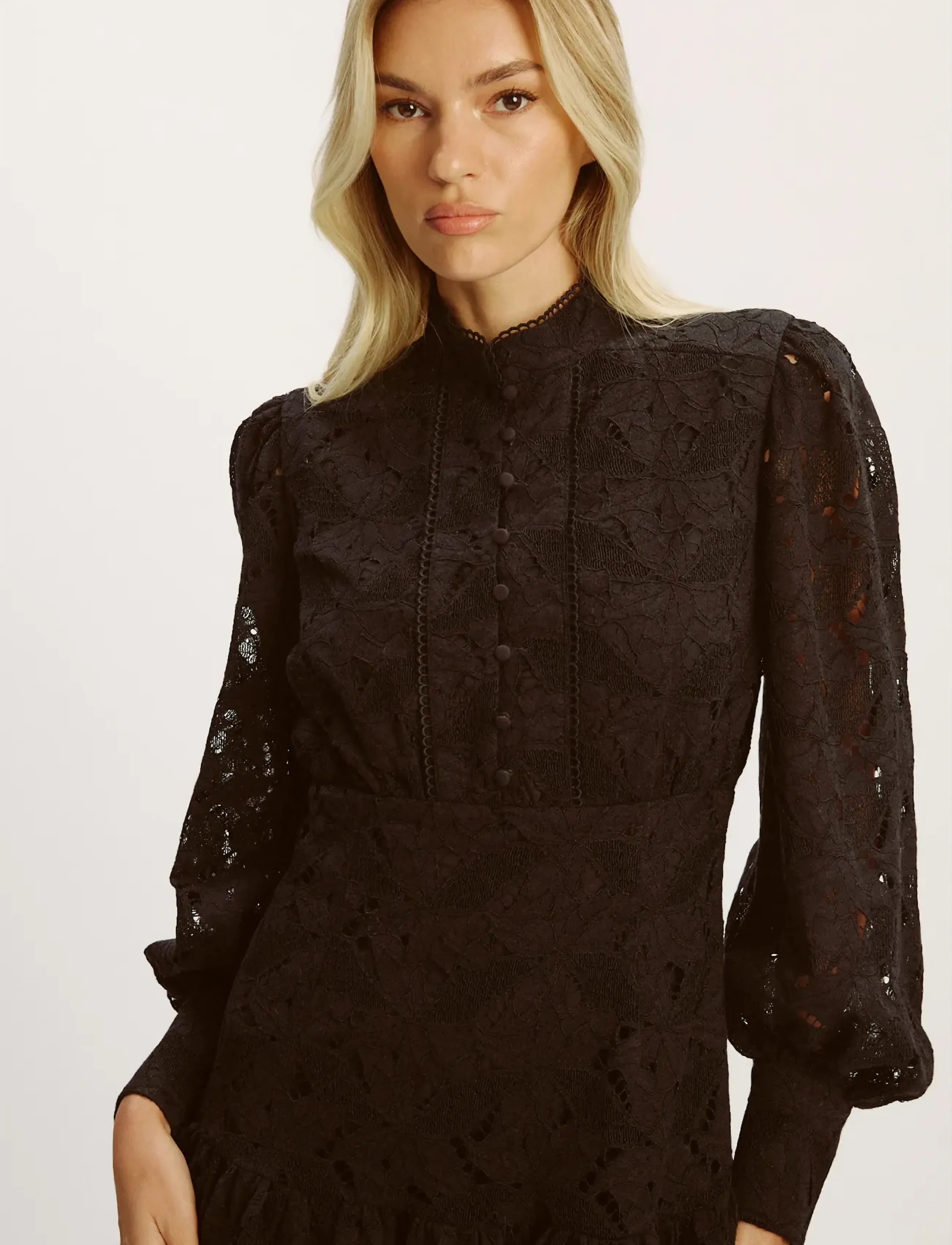 Bardot - OLESSIA LACE MINI DRESS - lace dresses - black - 3
