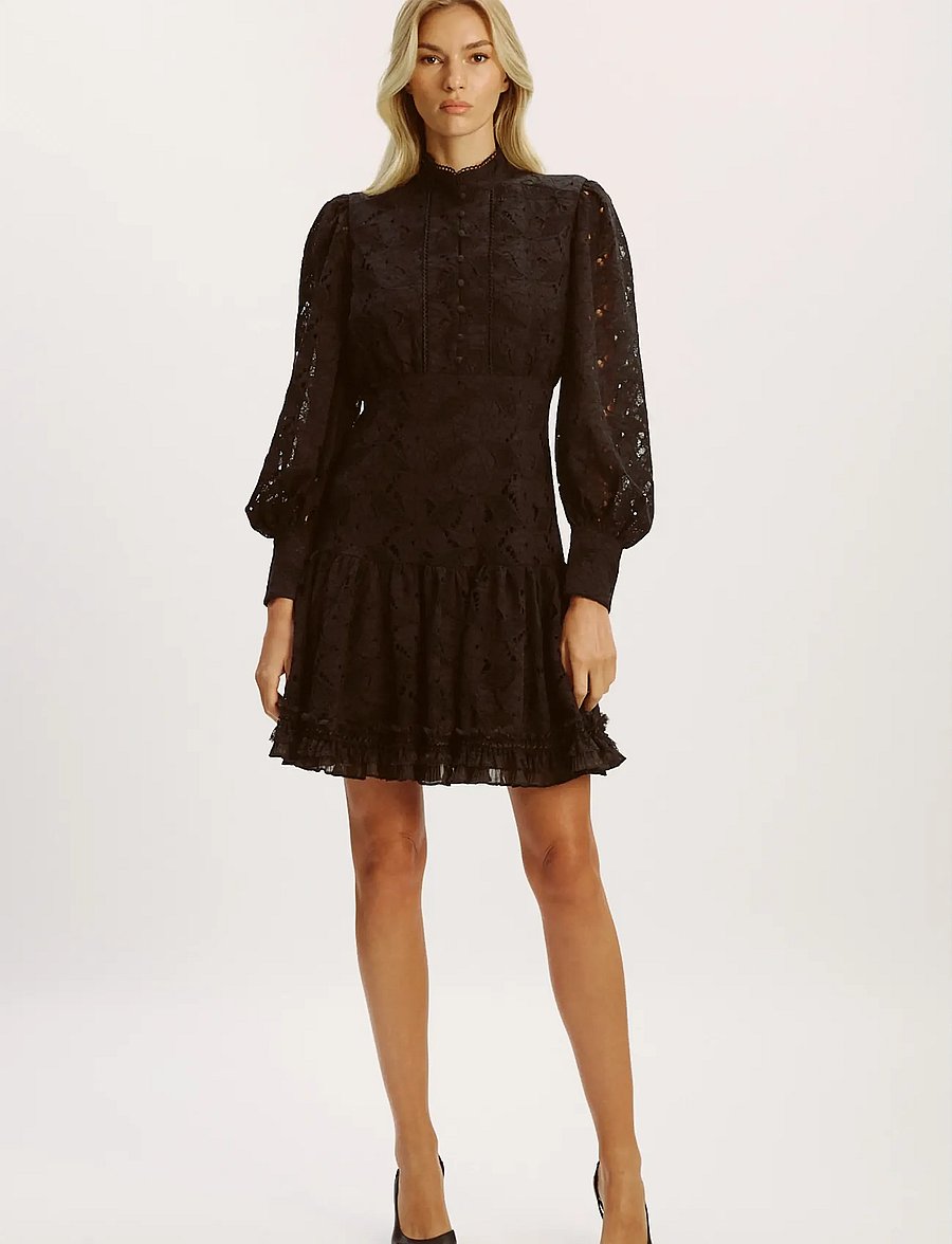 Bardot - OLESSIA LACE MINI DRESS - lace dresses - black - 4