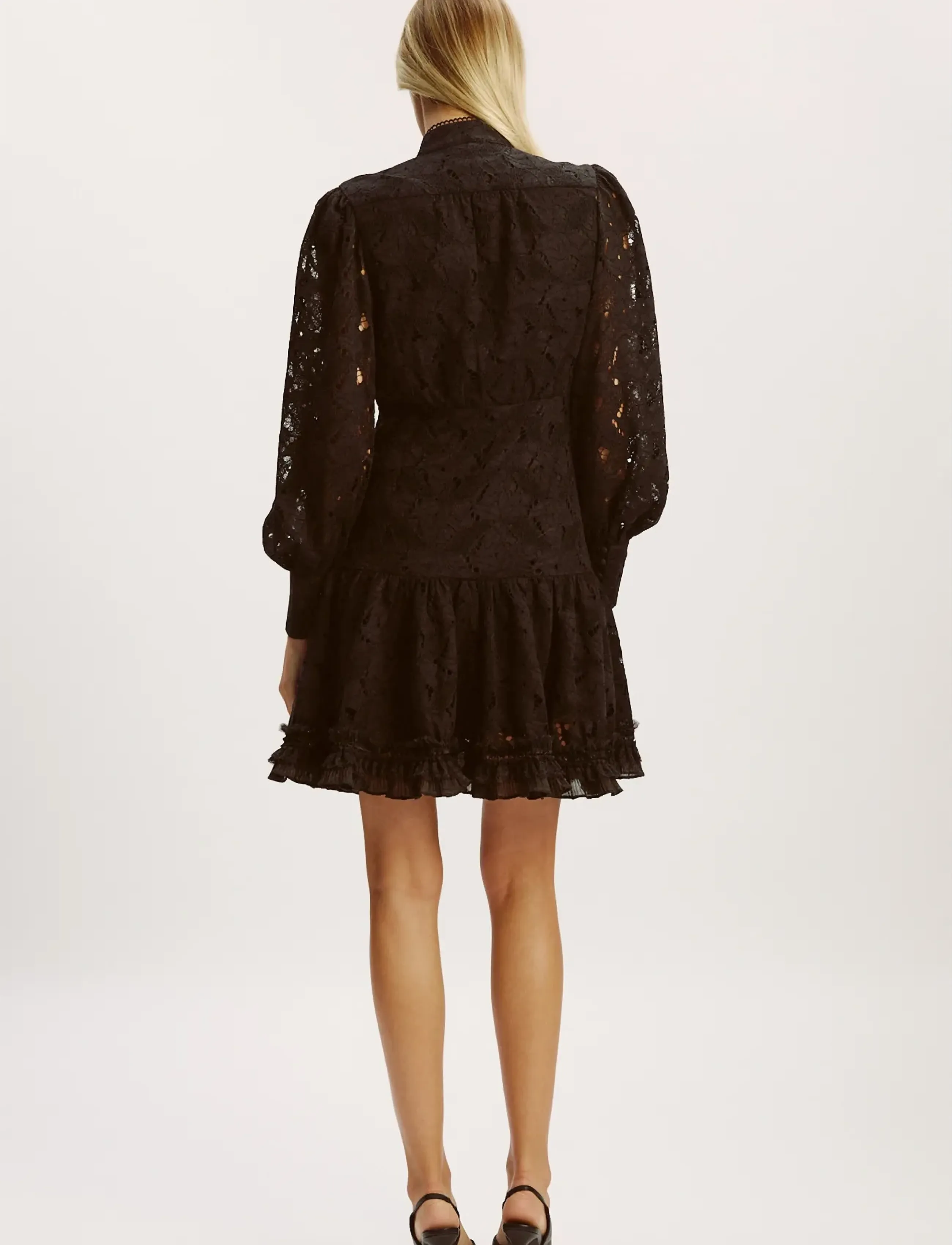 Bardot - OLESSIA LACE MINI DRESS - lace dresses - black - 5