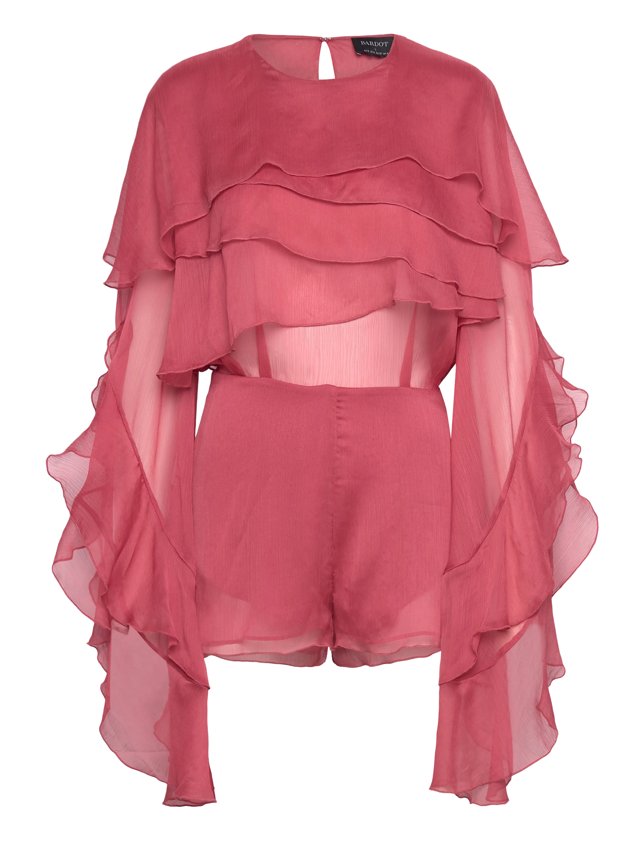 BARDOT Carson Ruffle Playsuit Pink - 36 - Damen