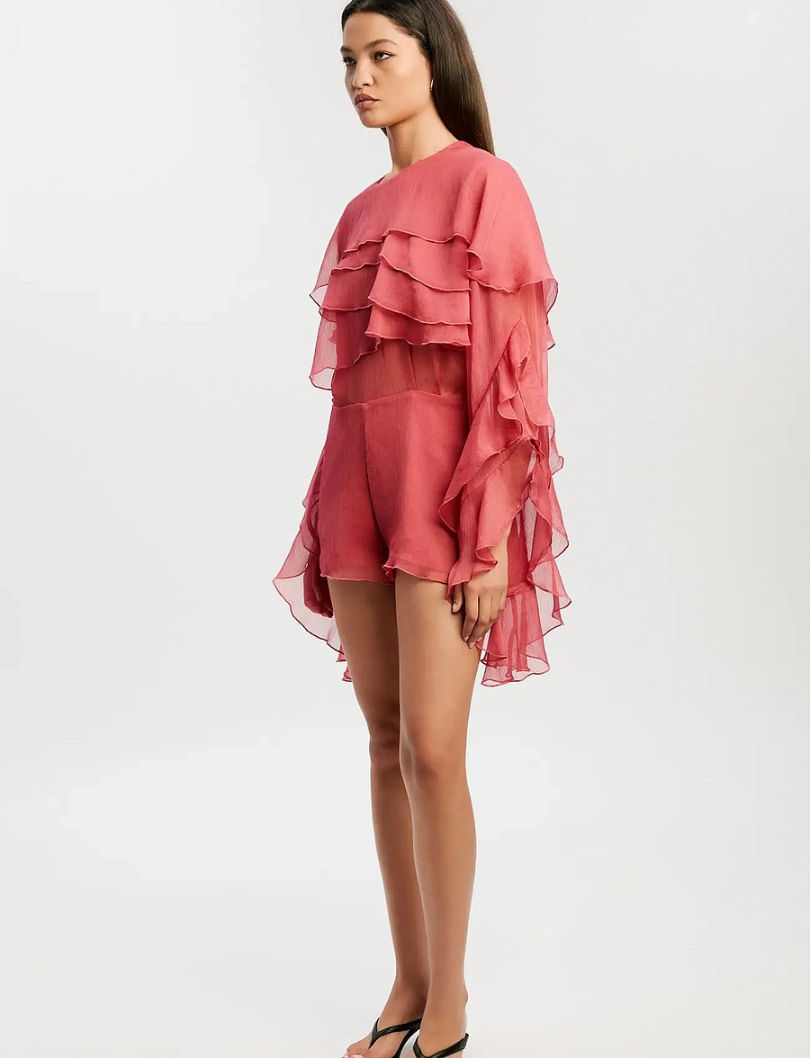 Bardot - CARSON RUFFLE PLAYSUIT - særlige begivenheder - rose - 3