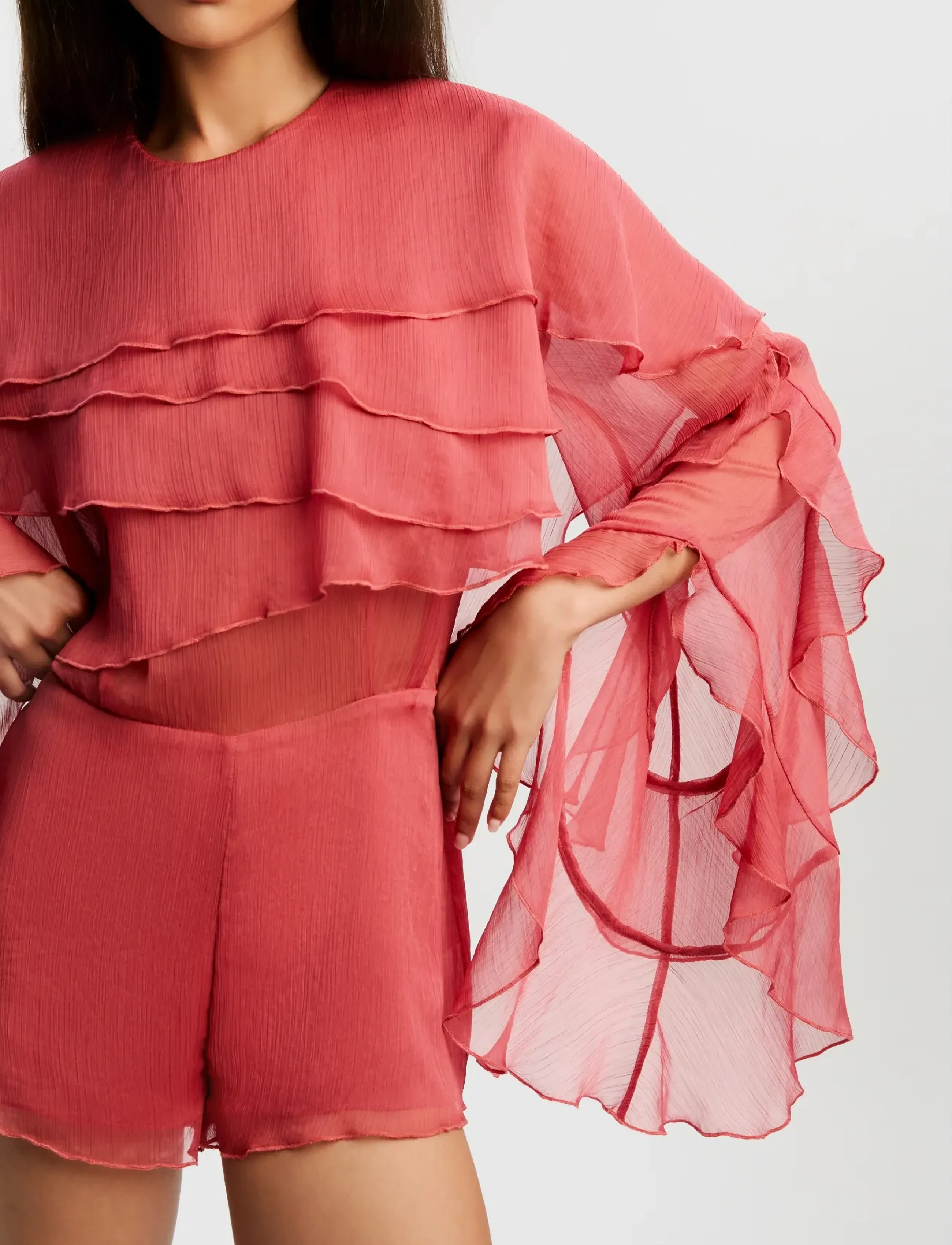 Bardot - CARSON RUFFLE PLAYSUIT - erilised sündmused - rose - 4