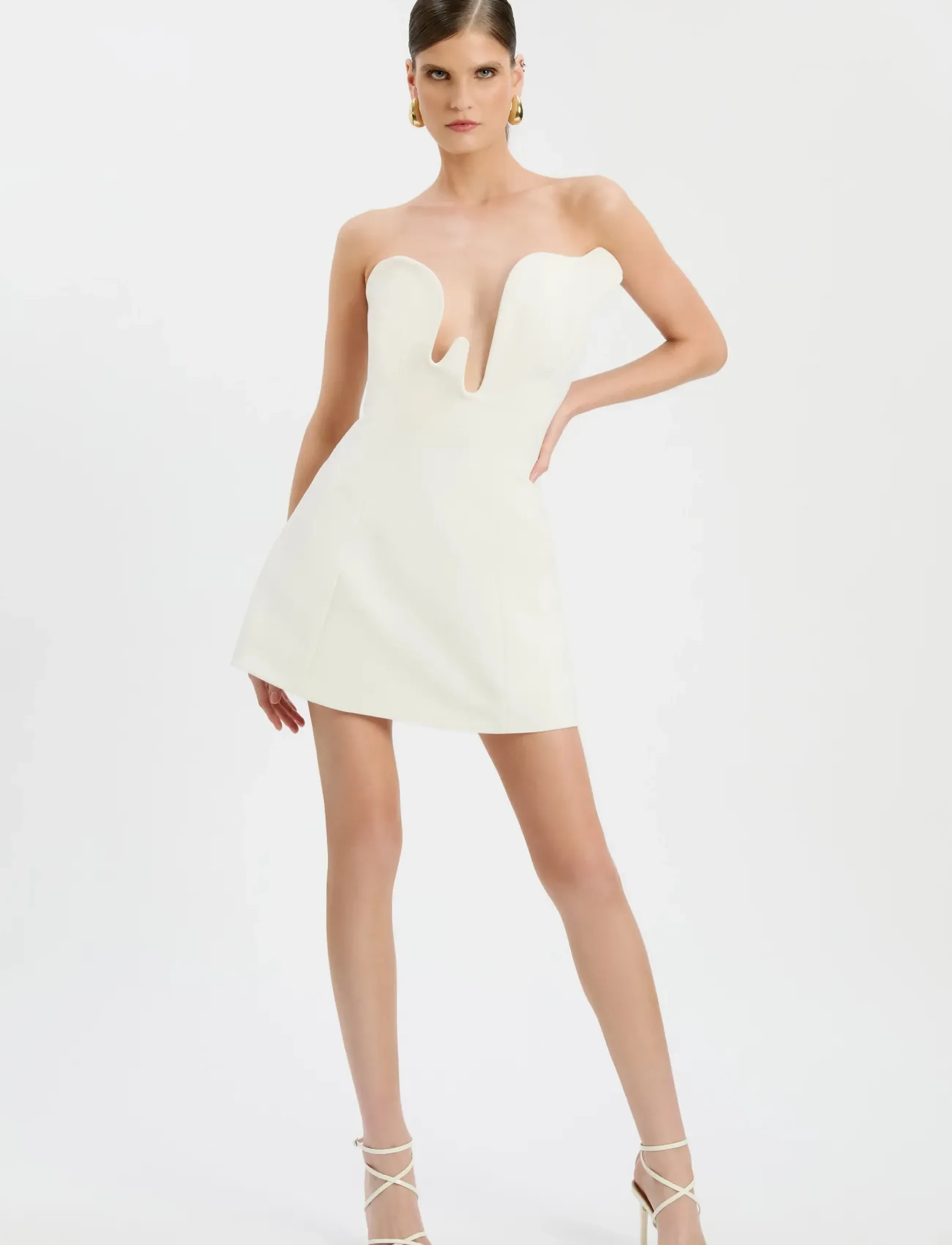 Bardot Rosalyn Hourglass Mini Dress, 36, Dresses, Weiß - Short Frauen