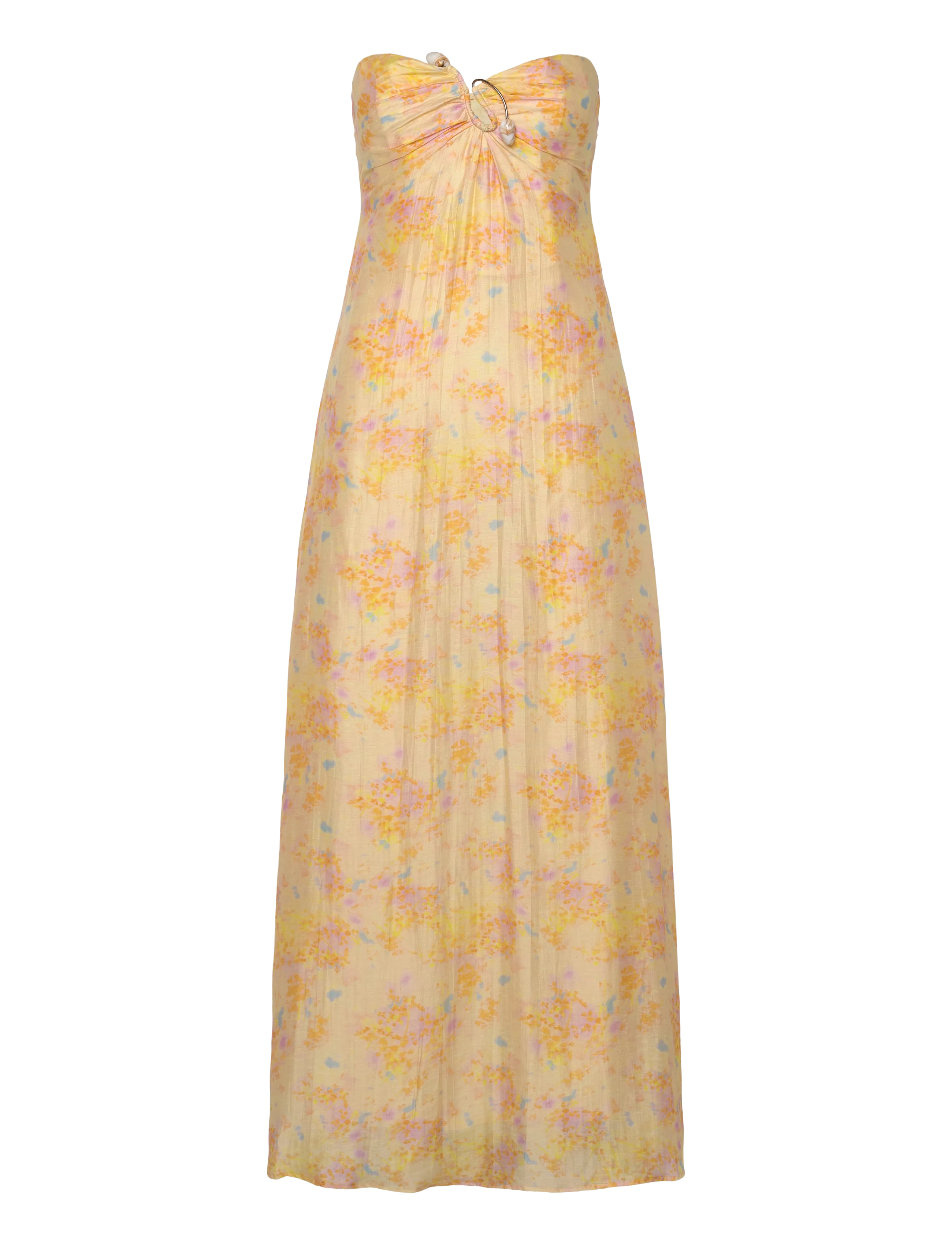 BARDOT Amina Strapless Maxi Kleid Gelb - 38 - Damen