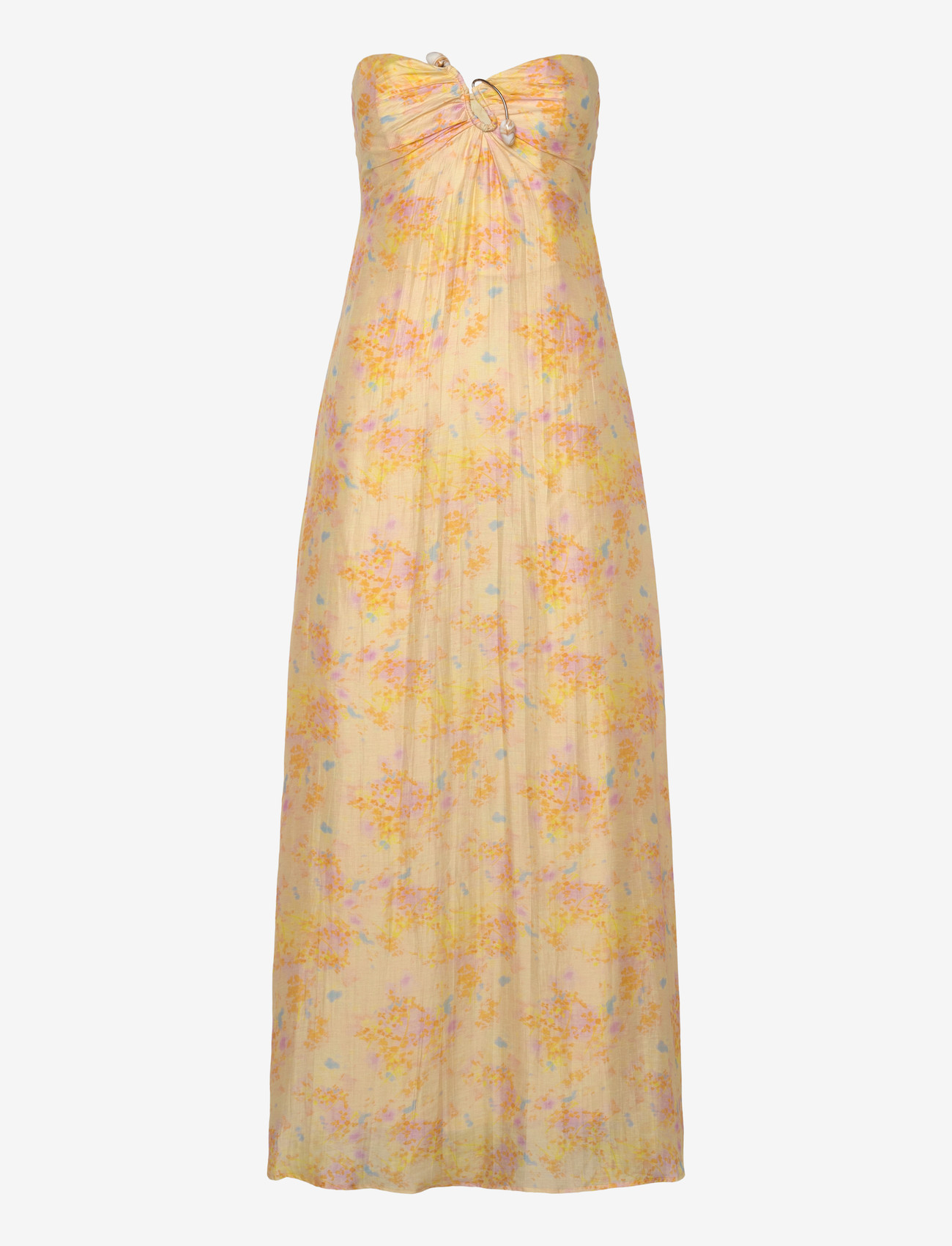 Bardot - AMINA STRAPLESS MAXI DRESS - sommerkjoler - yellow flr - 1