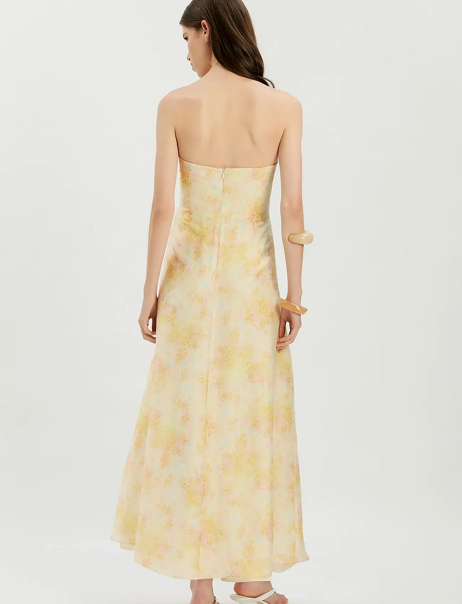 Bardot - AMINA STRAPLESS MAXI DRESS - vasarinės suknelės - yellow flr - 3