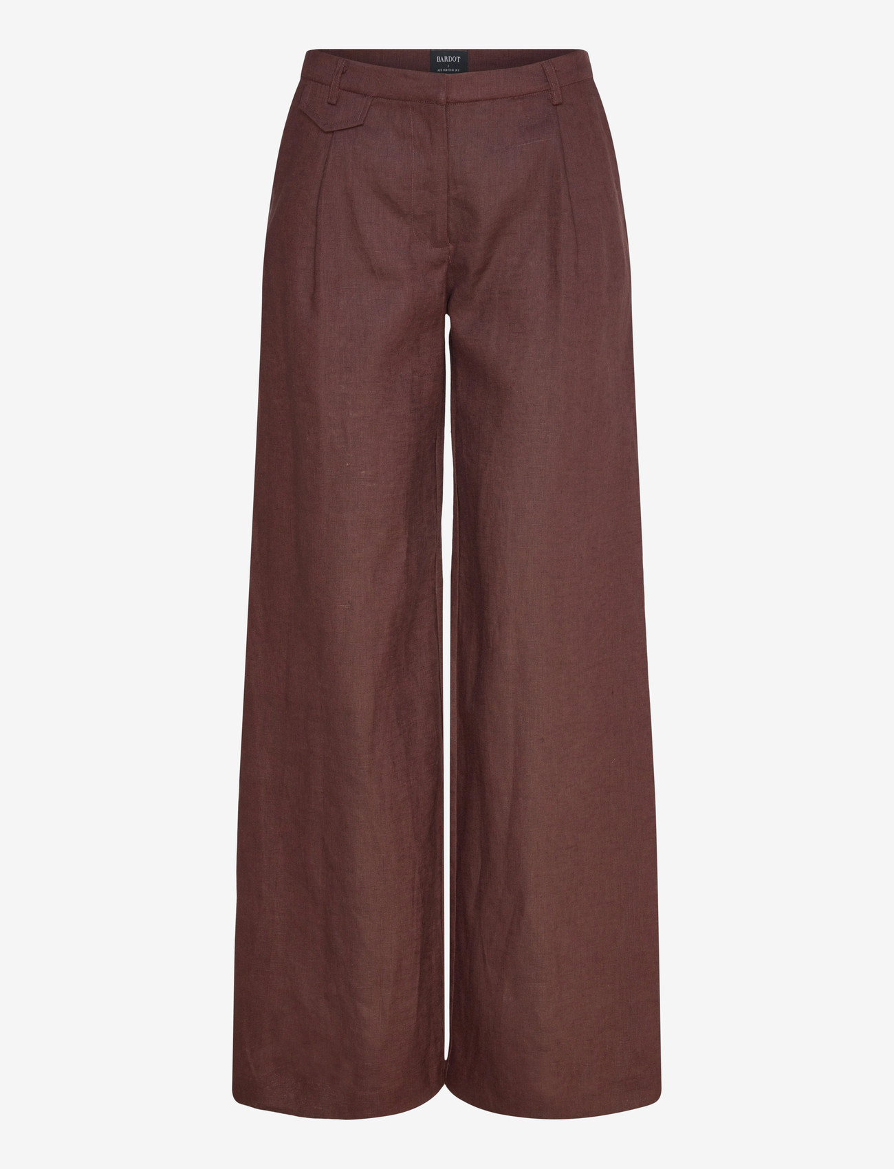 Bardot - GEORDY HIPSTER LINEN PANT - bukser med brede ben - chocolate - 1