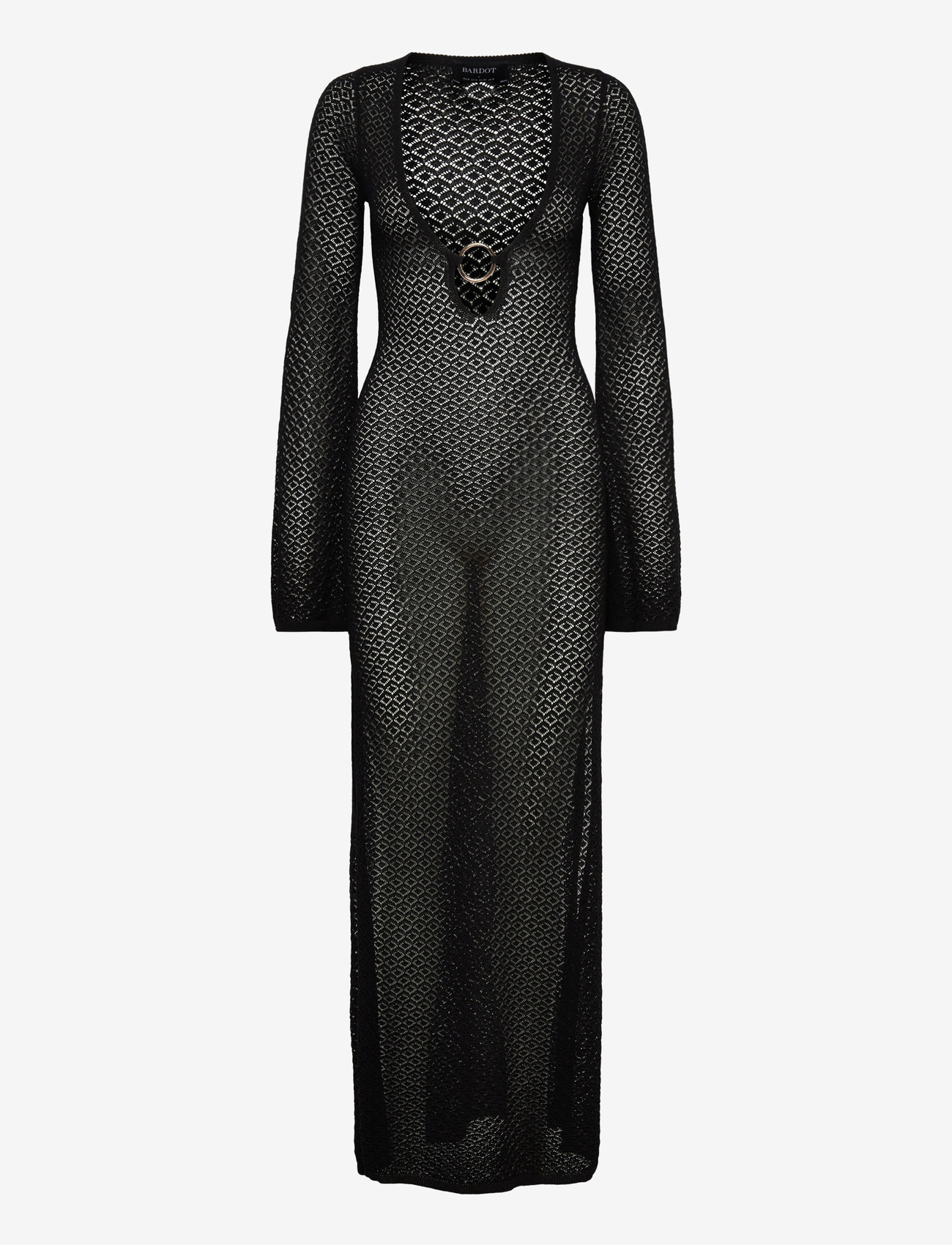 Bardot - BRYN CROCHET MAXI DRESS - kootud kleidid - black - 1
