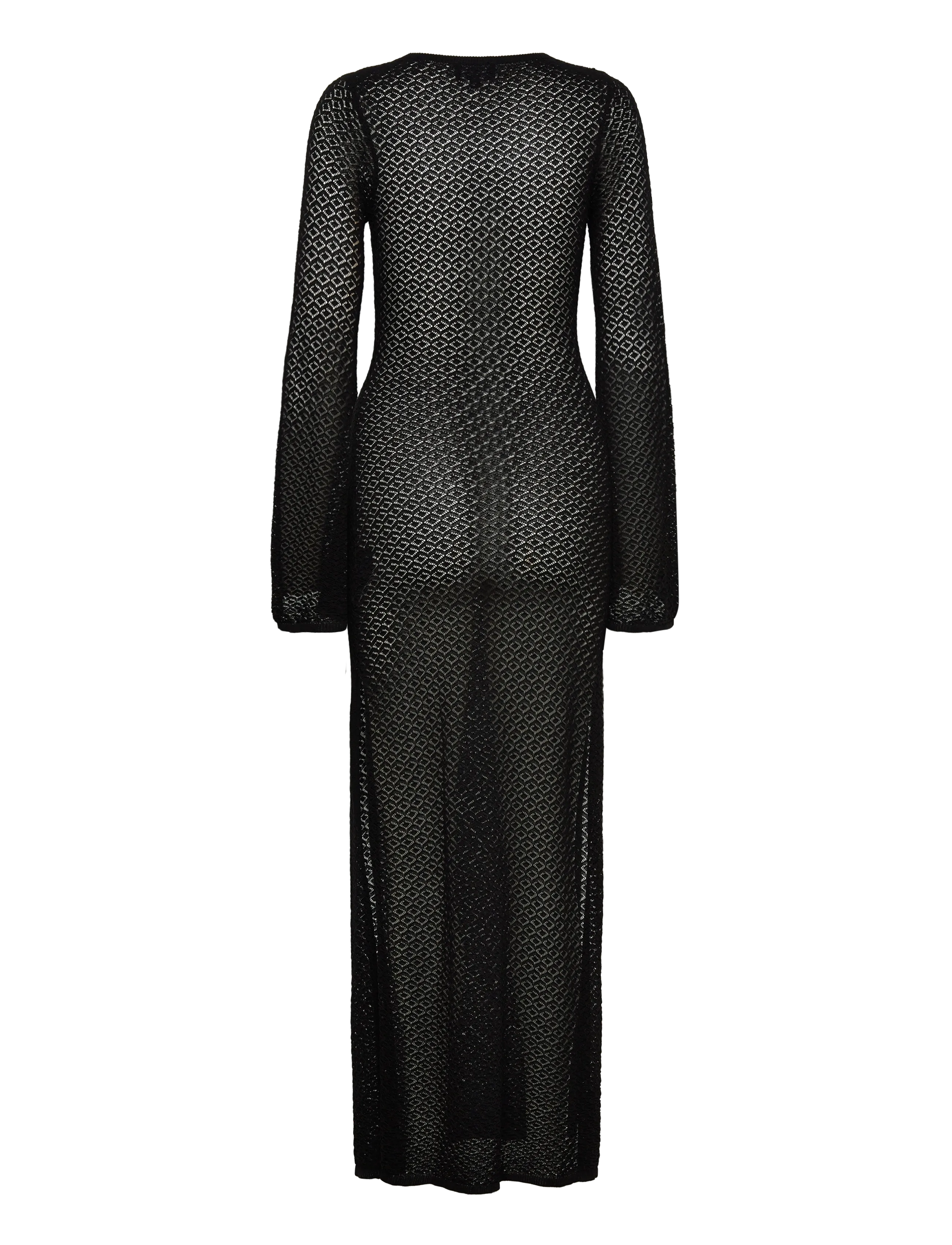 Bardot - BRYN CROCHET MAXI DRESS - knitted dresses - black - 2