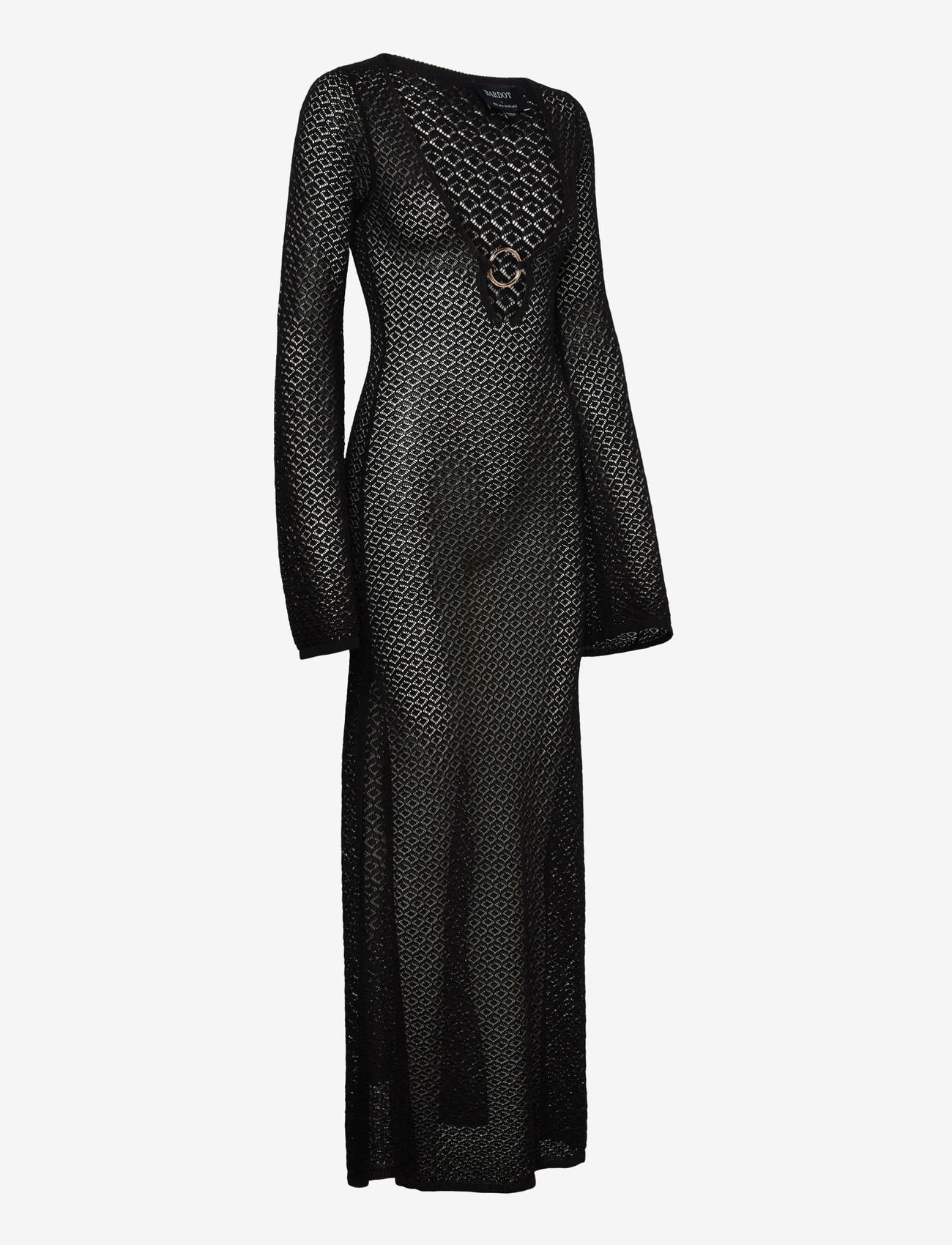 Bardot - BRYN CROCHET MAXI DRESS - kootud kleidid - black - 3