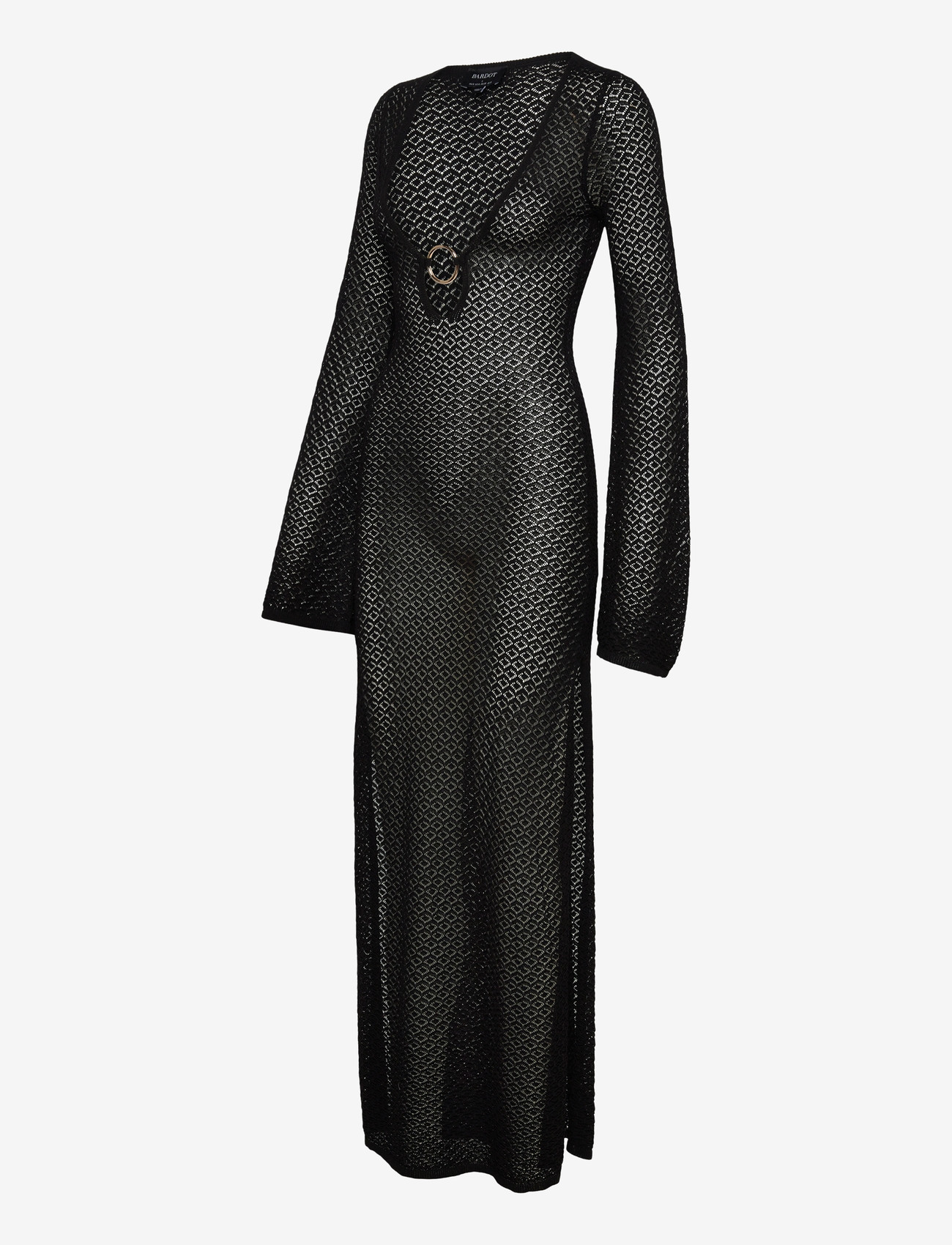 Bardot - BRYN CROCHET MAXI DRESS - kootud kleidid - black - 4