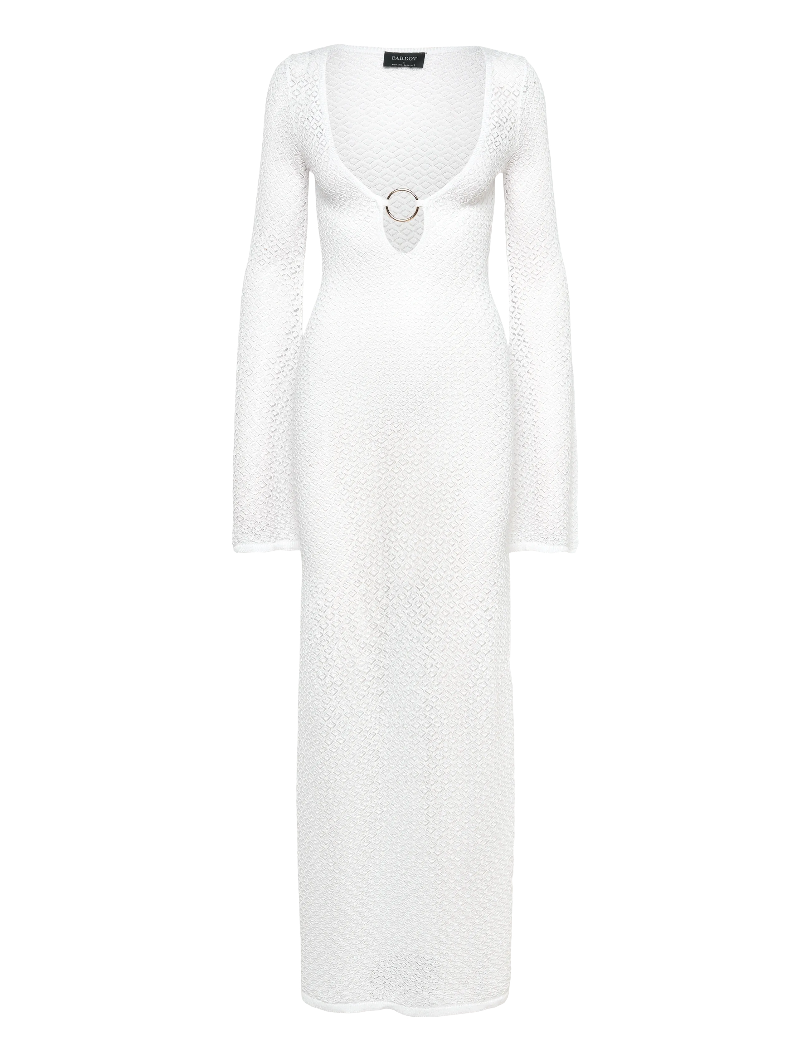 BARDOT Bryn Crochet Maxi Kleid Weiß - 34 - Damen
