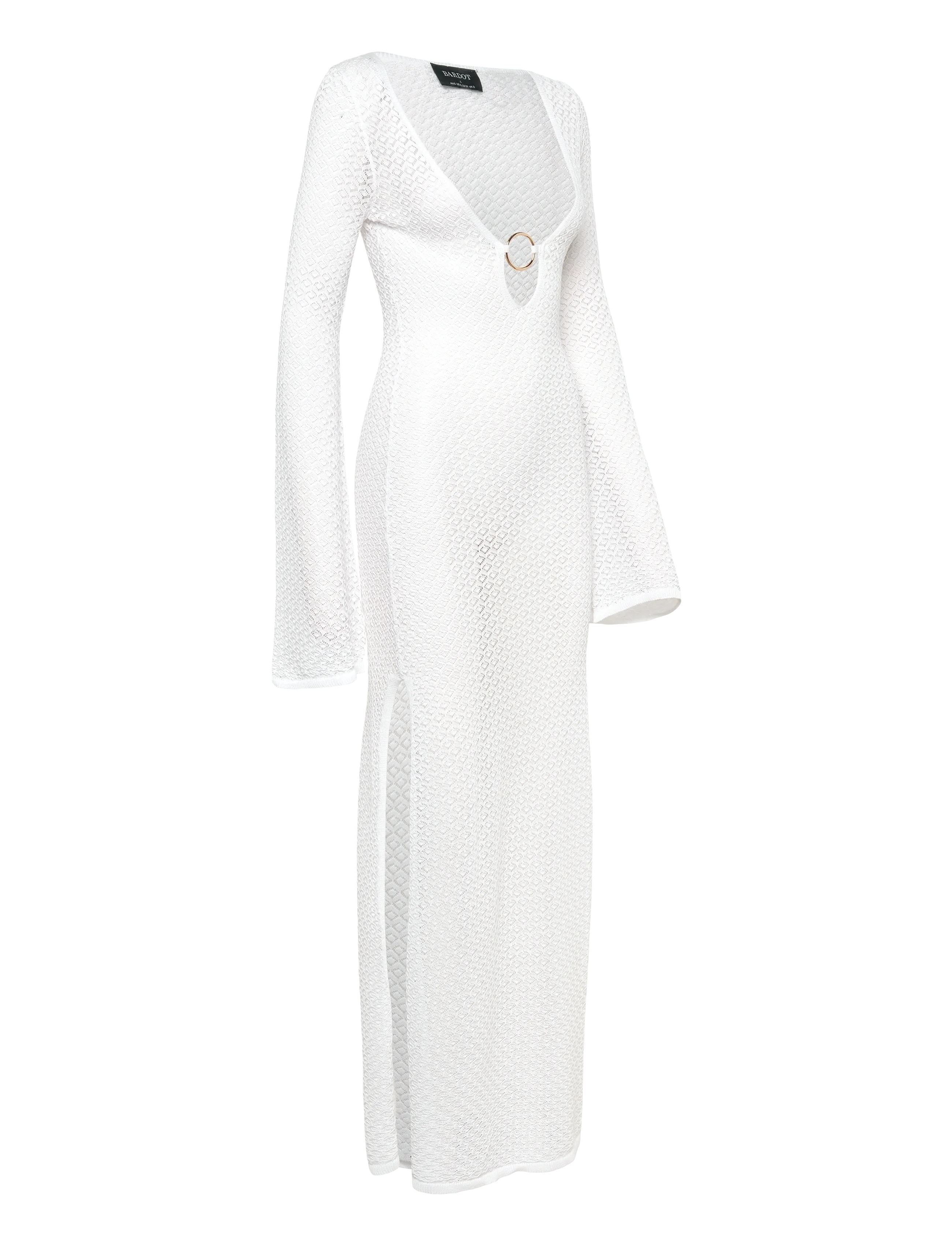 Bardot - BRYN CROCHET MAXI DRESS - knitted dresses - ivory - 4