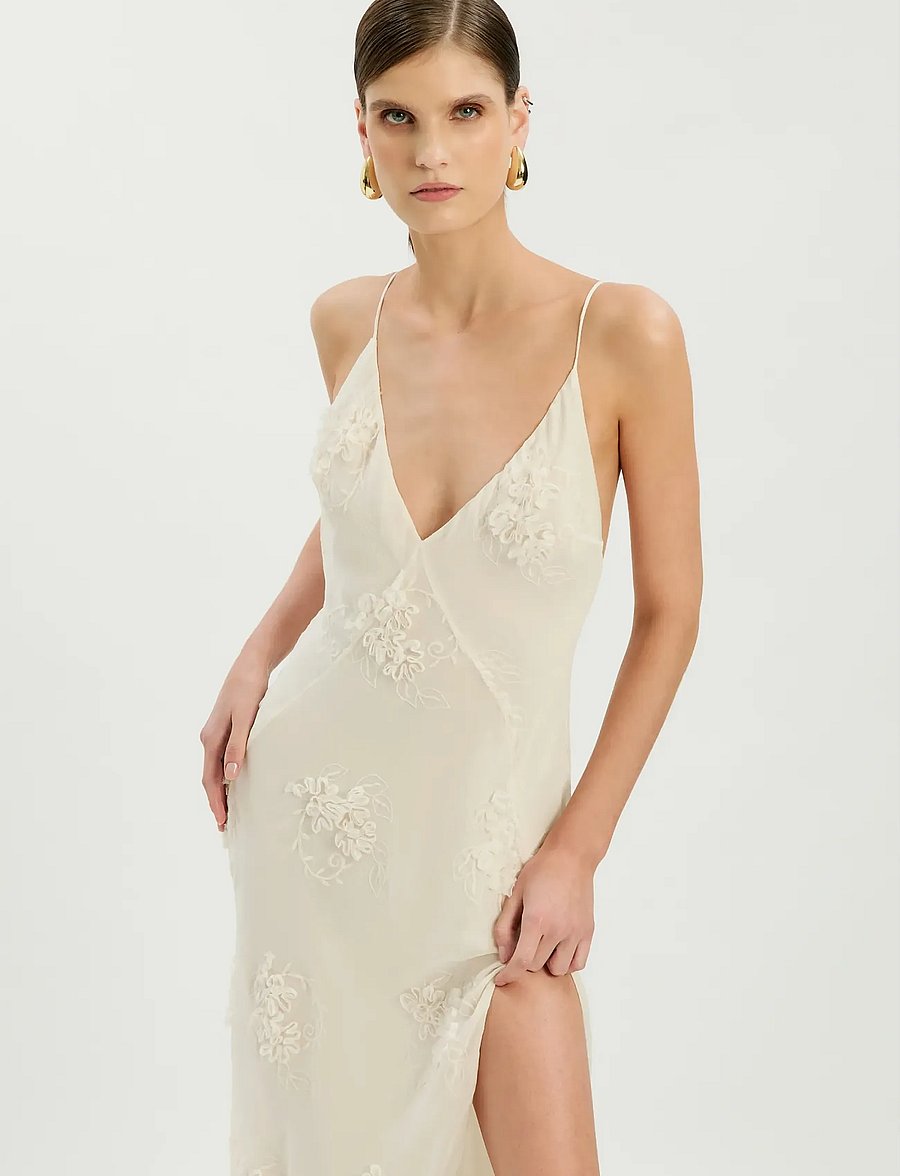 Bardot - ROMAYA V NECK MAXI DRESS - aftenkjoler - ivory - 3