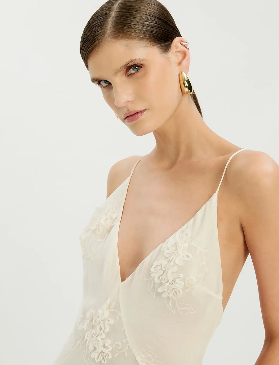 Bardot - ROMAYA V NECK MAXI DRESS - aftenkjoler - ivory - 4