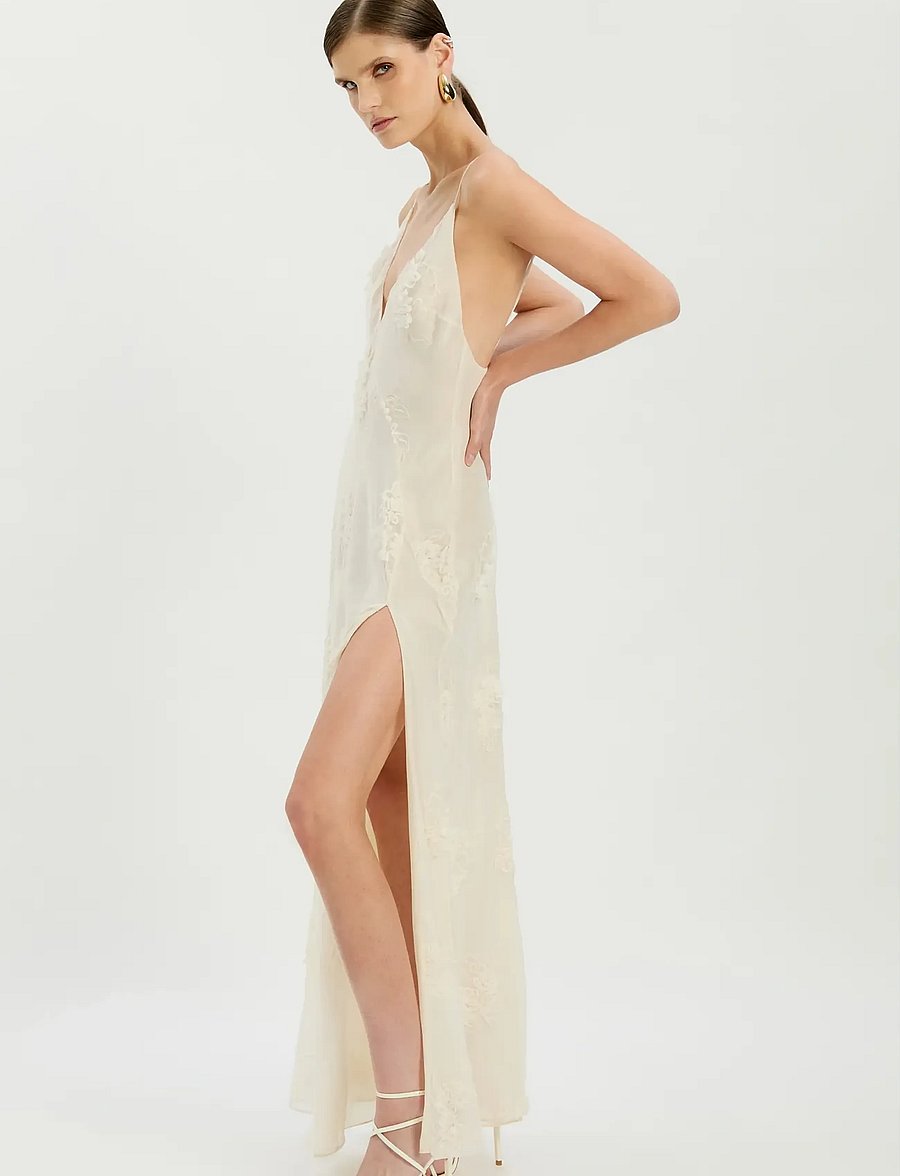 Bardot - ROMAYA V NECK MAXI DRESS - aftenkjoler - ivory - 5