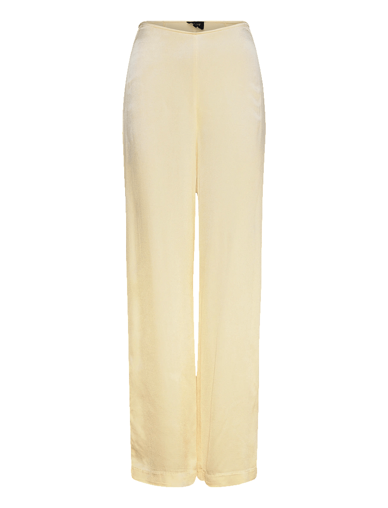 Bardot - DEVIN MID RISE SATIN PANT - wide leg trousers - buttercup - 0