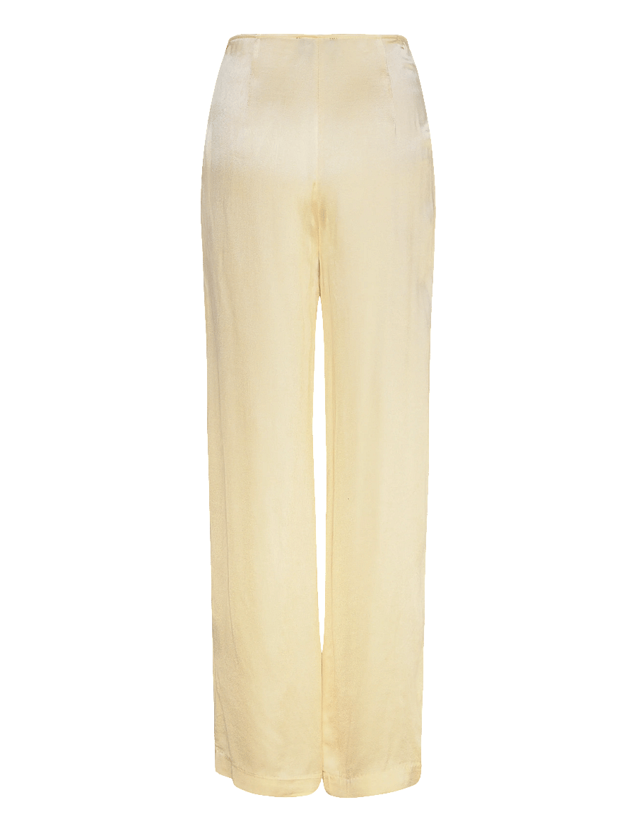 Bardot - DEVIN MID RISE SATIN PANT - wide leg trousers - buttercup - 1