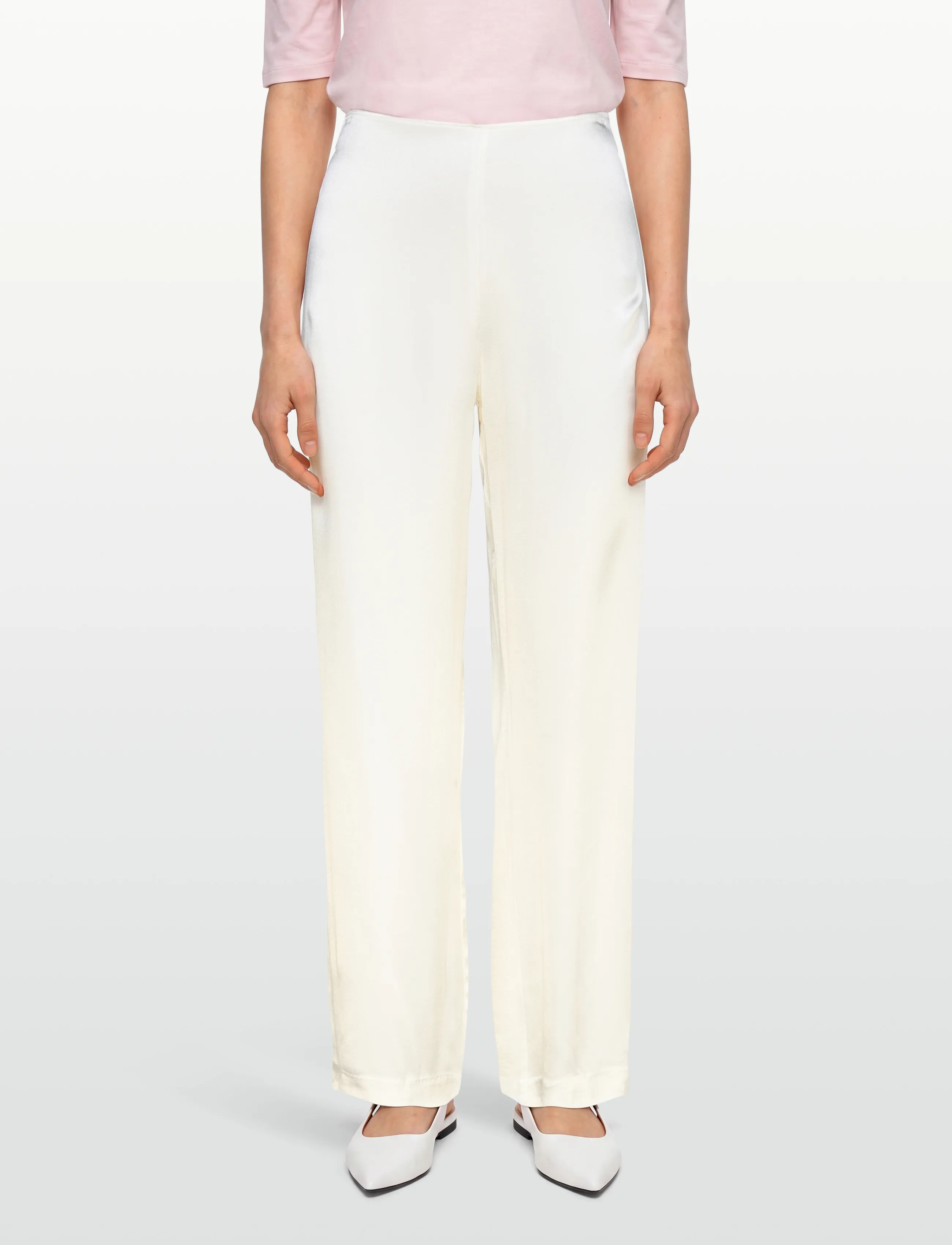 Bardot - DEVIN MID RISE SATIN PANT - hosen mit weitem bein - orchid wht - 3
