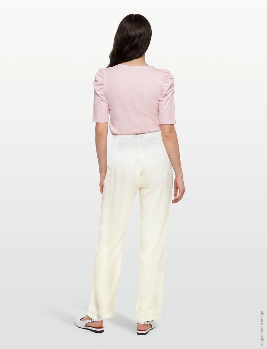 Bardot - DEVIN MID RISE SATIN PANT - hosen mit weitem bein - orchid wht - 4